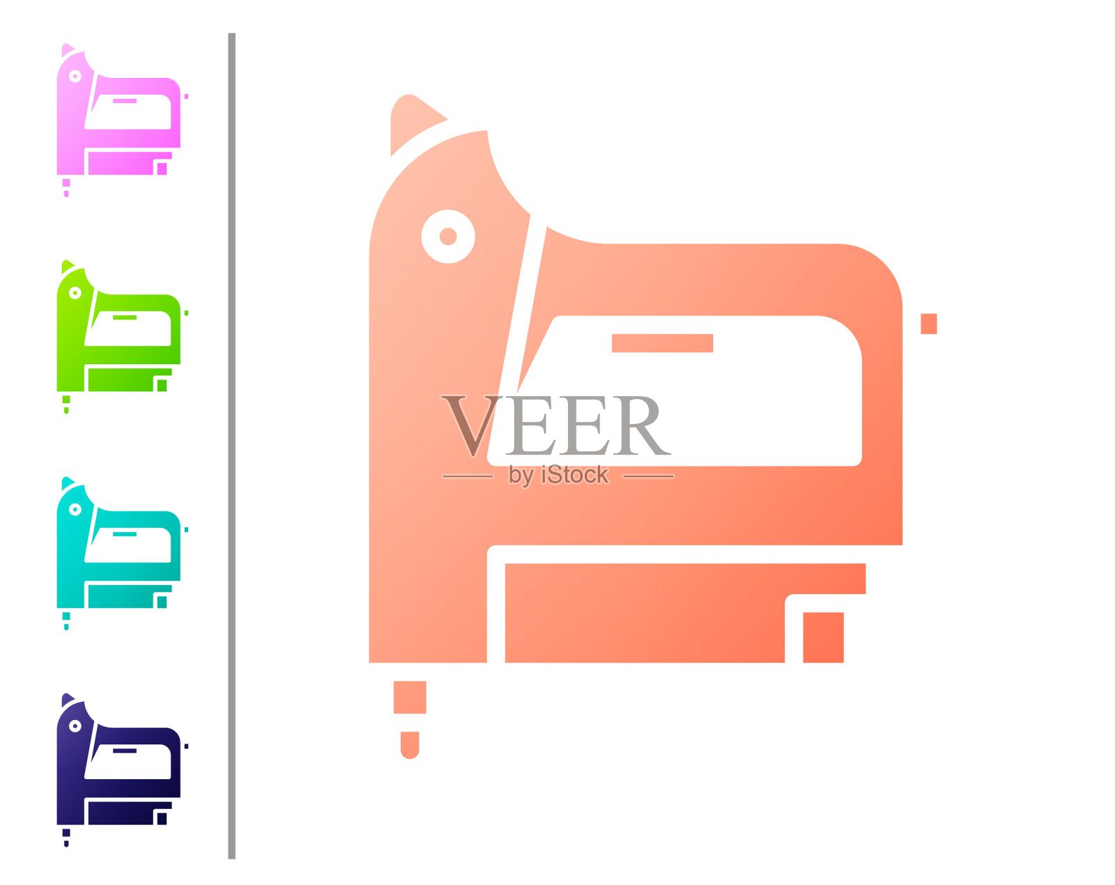 珊瑚电气建设吻合器图标孤立插画图片素材