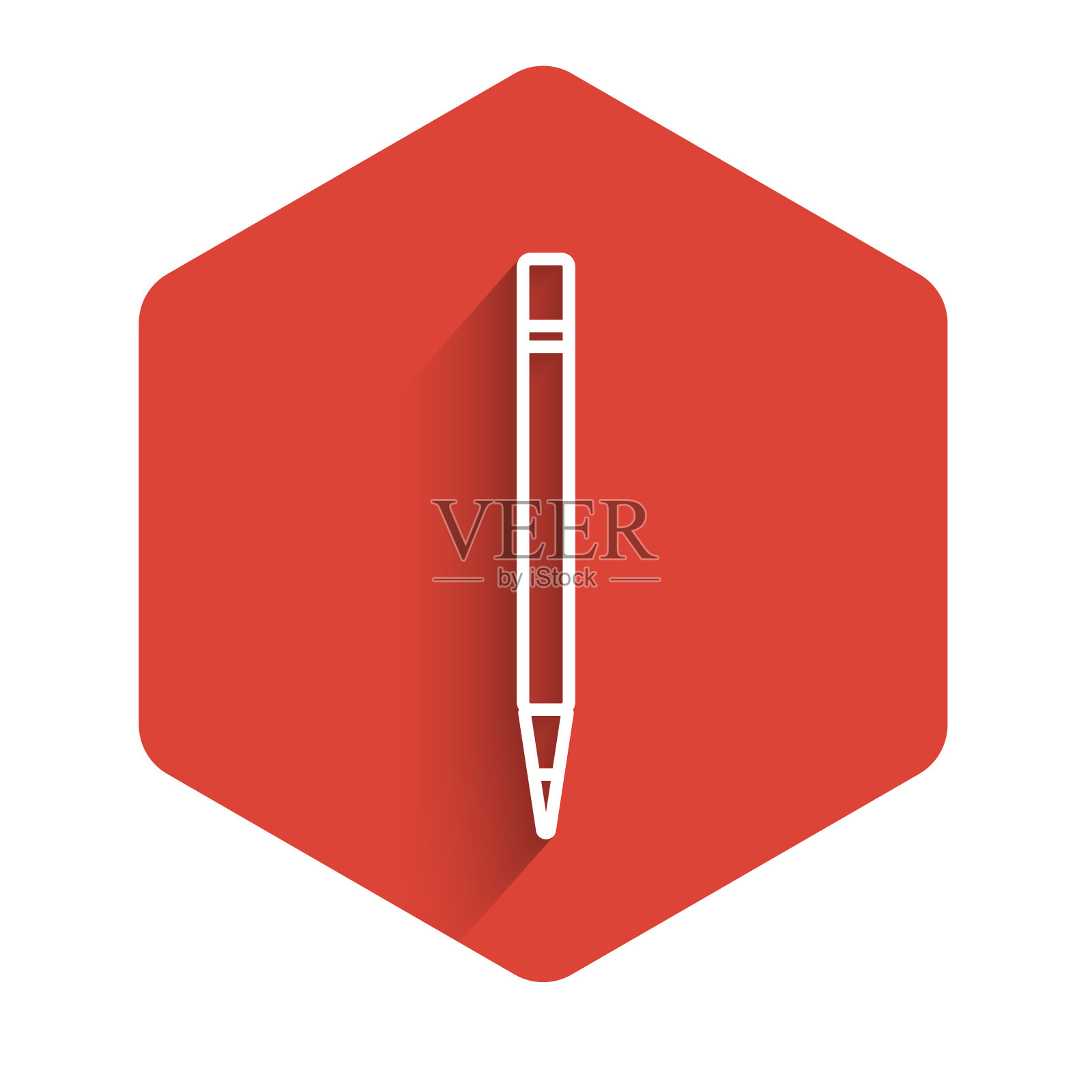 带橡皮和线条图标的白色线条铅笔图标素材