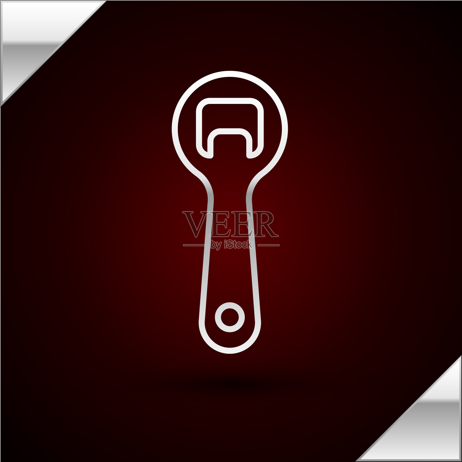 银线开瓶器图标孤立在黑暗插画图片素材