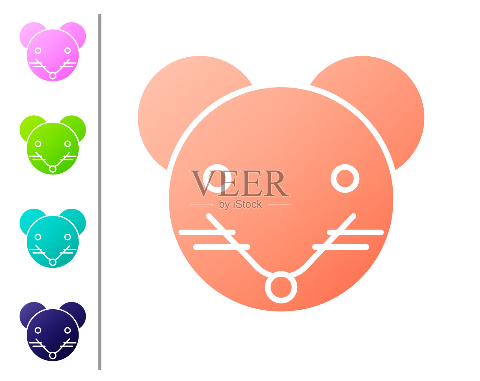 珊瑚鼠星座图标孤立在白色插画图片素材