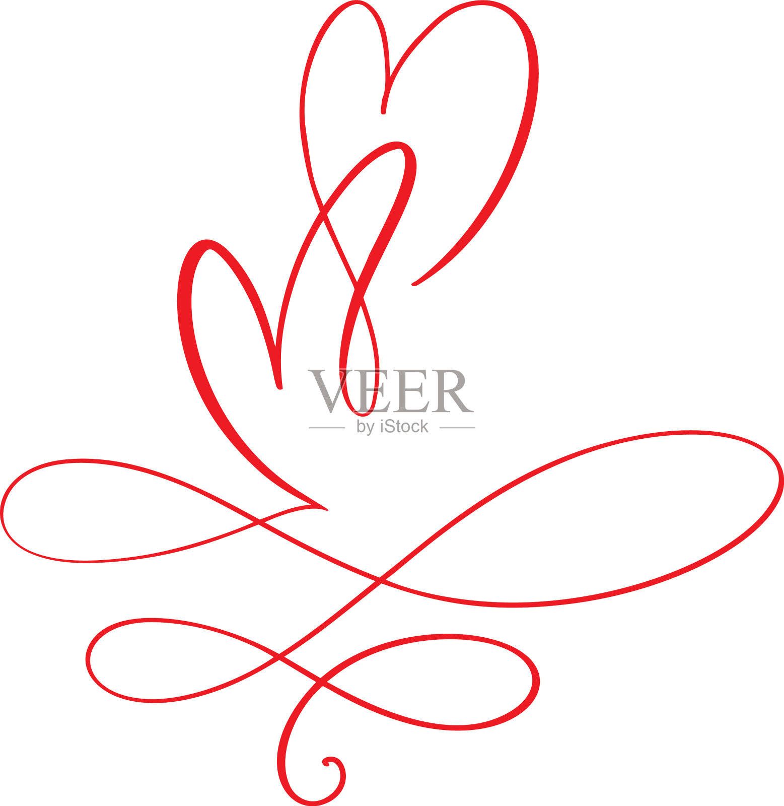 情侣红情人节手绘书法插画图片素材