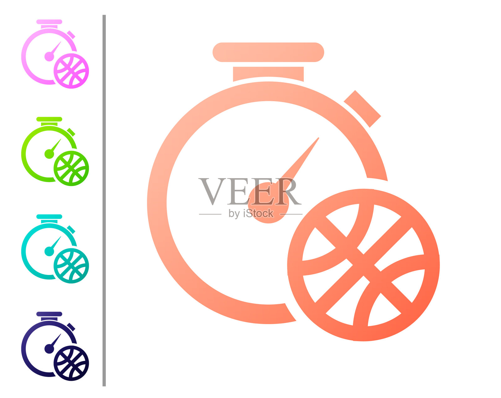 珊瑚秒表与篮球内的图标图标素材