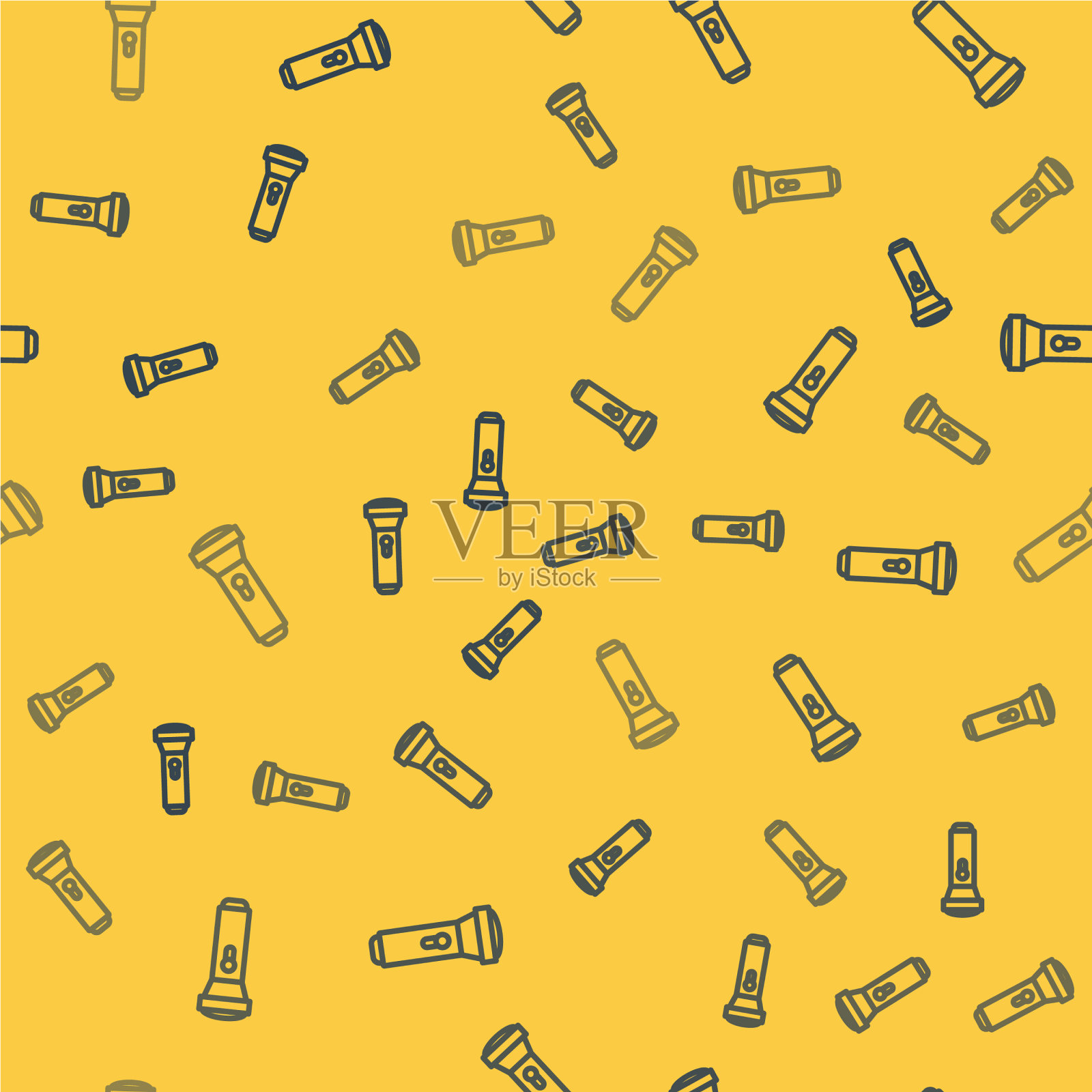 蓝色线手电筒图标隔离无缝插画图片素材