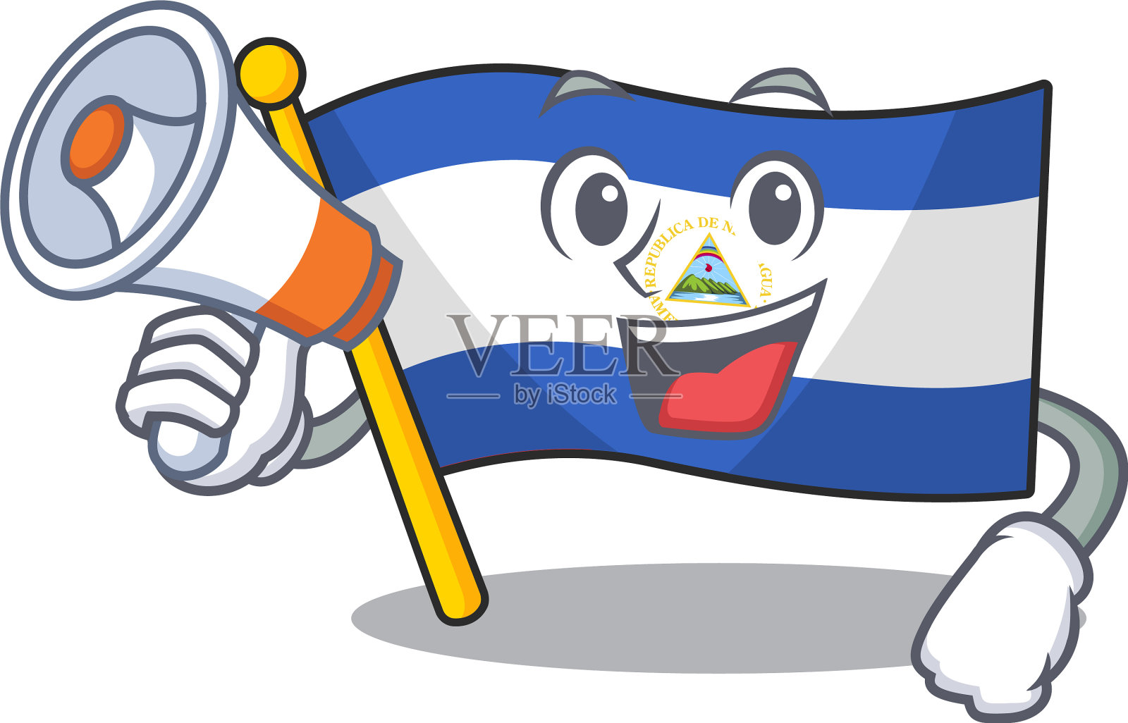 一幅画旗尼加拉瓜卷轴举着设计元素图片