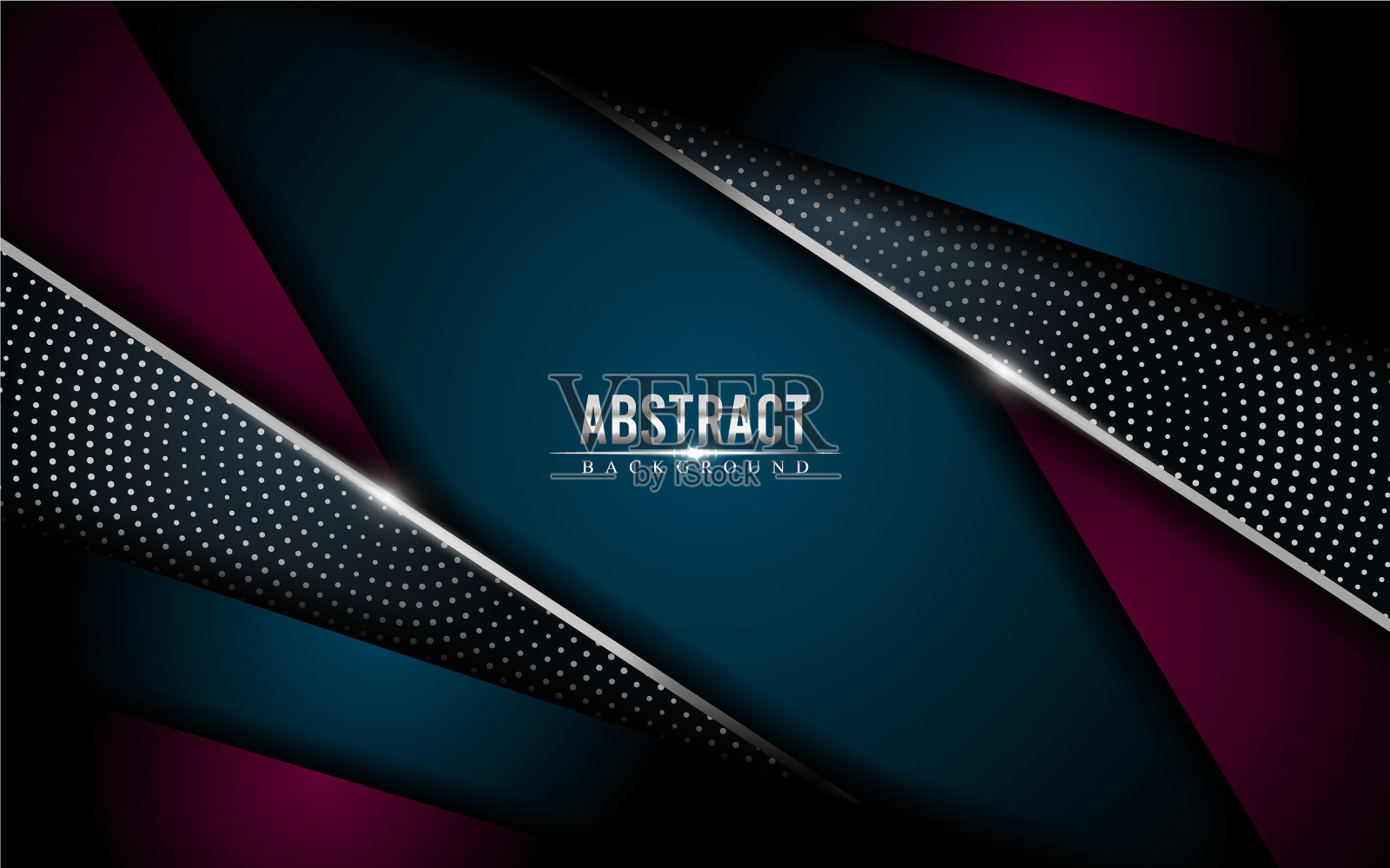 深绿色和洋红色底色带有银色插画图片素材