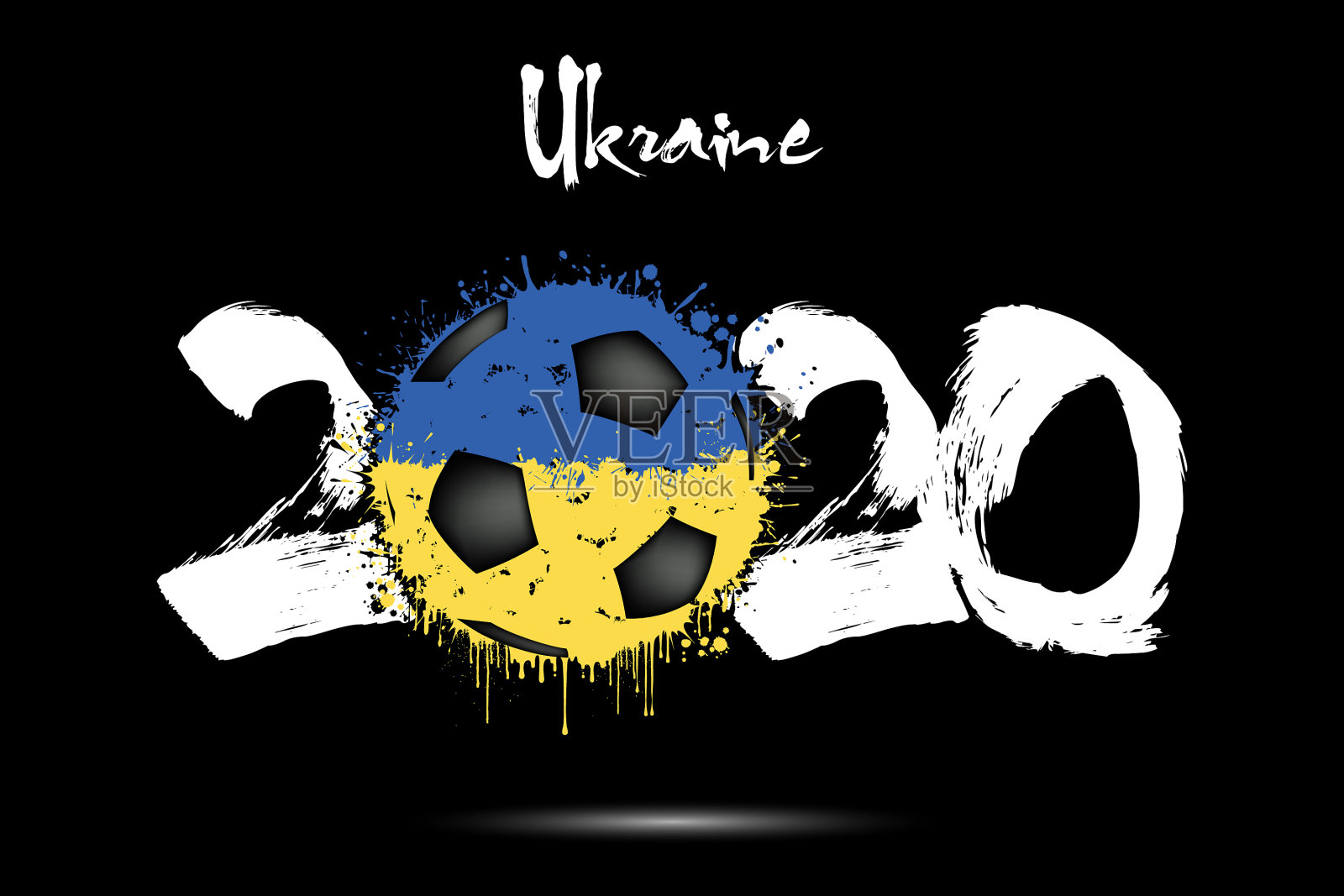 2020年乌克兰彩色足球插画图片素材