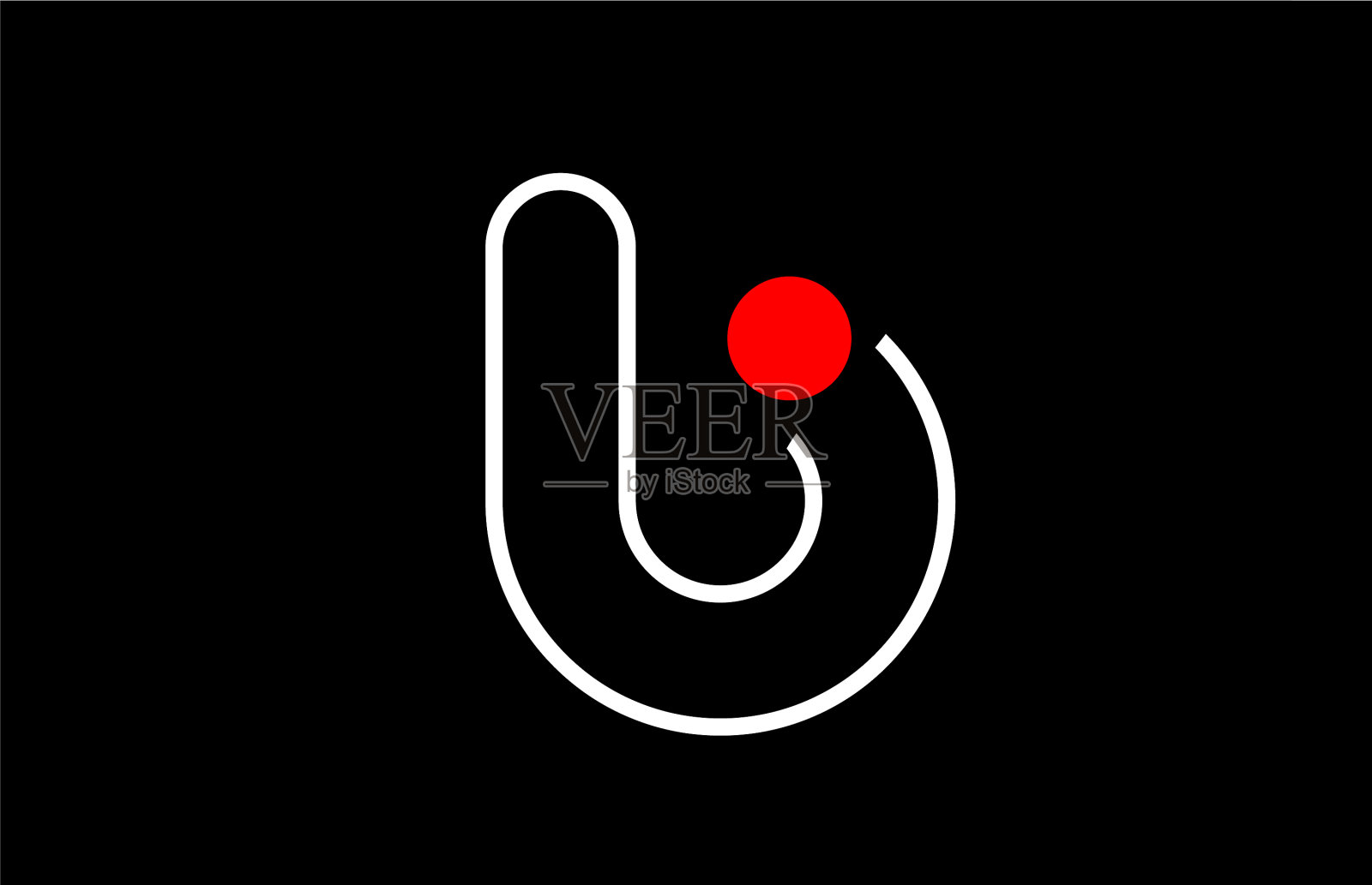 字母b标志线黑色背景字母表插画图片素材