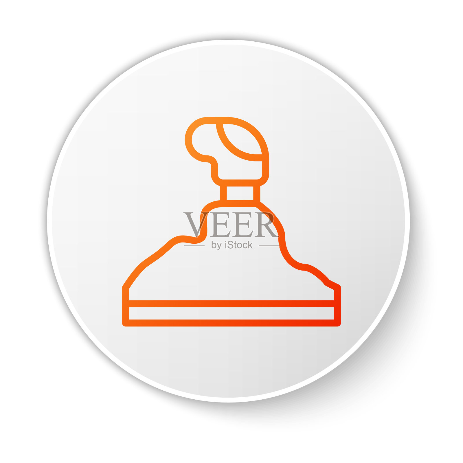 橙色线换挡图标隔离在白色图标素材