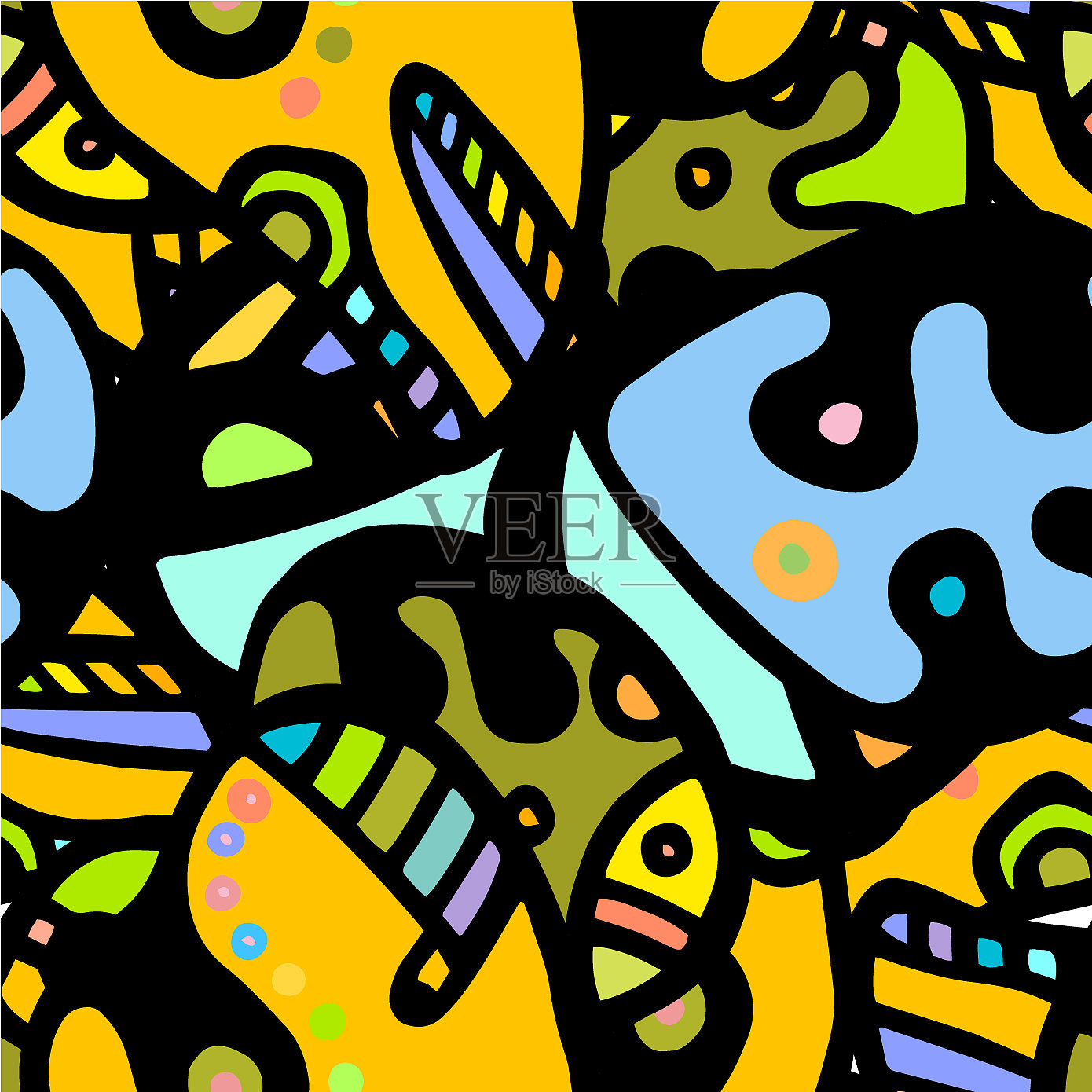 zentangle平面插画图片素材