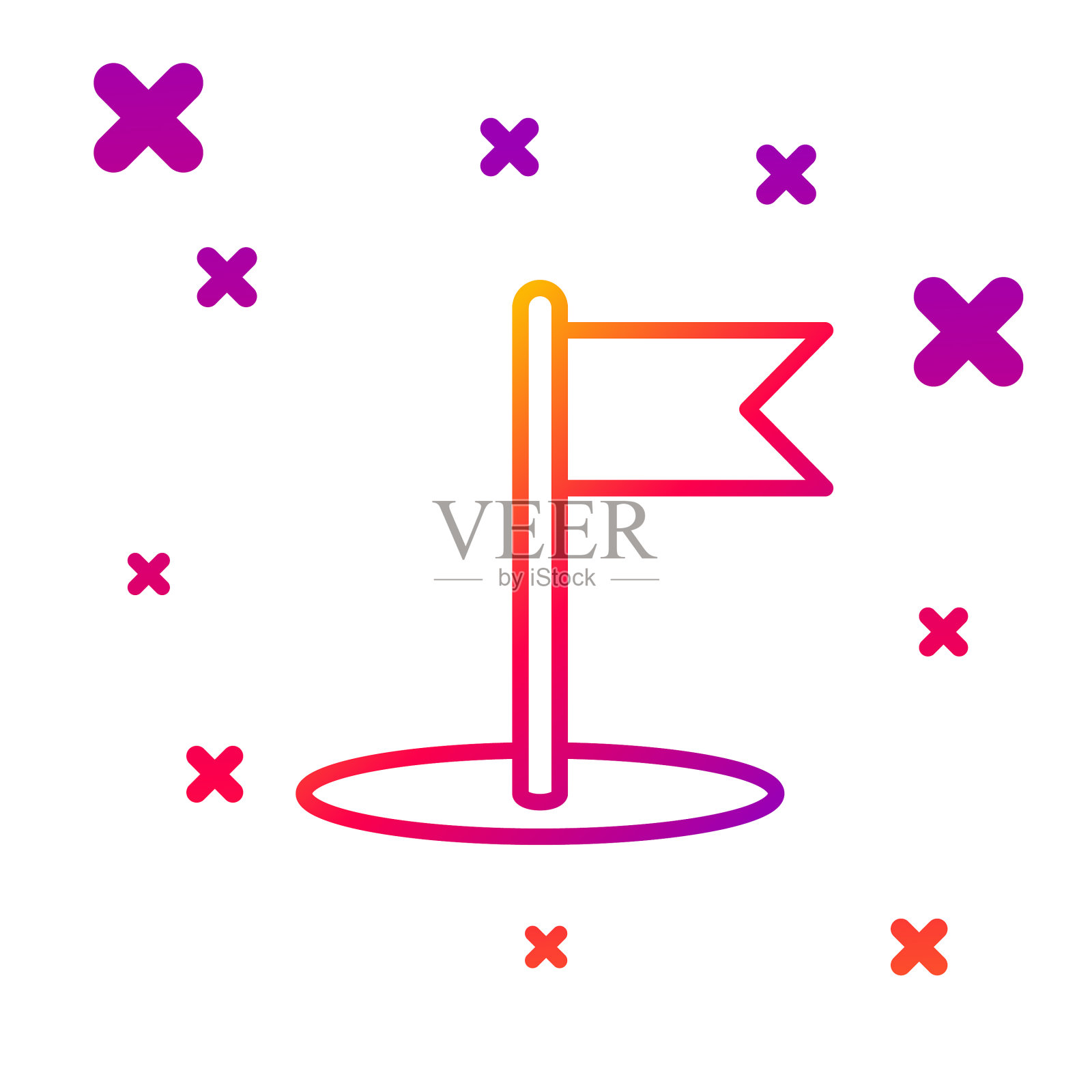 颜色线标志图标孤立在白色背景图标素材