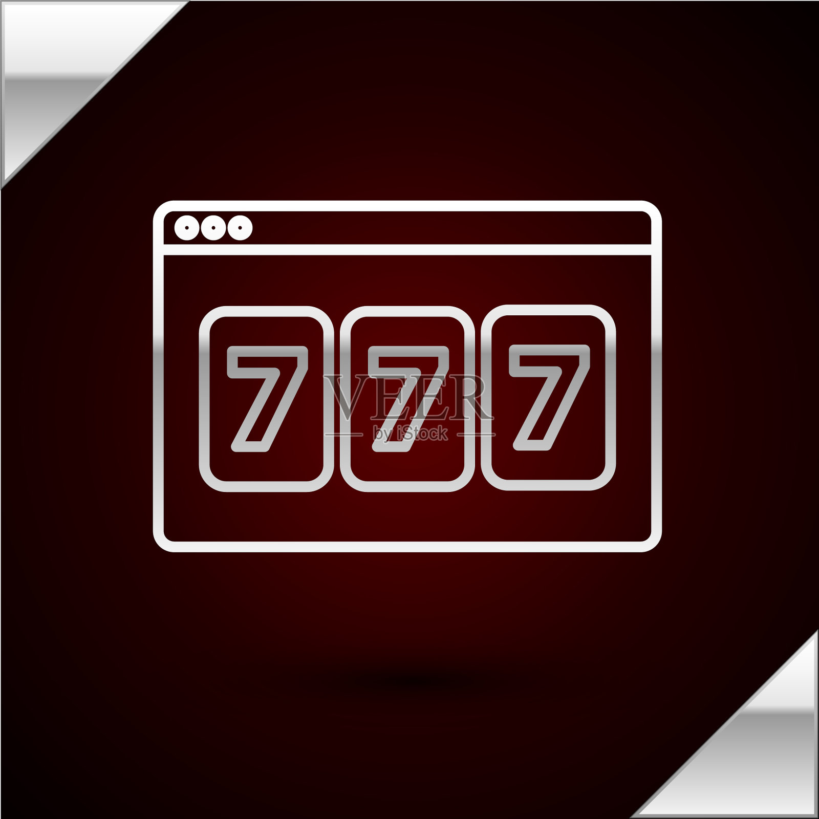 银线在线老虎机与幸运七插画图片素材