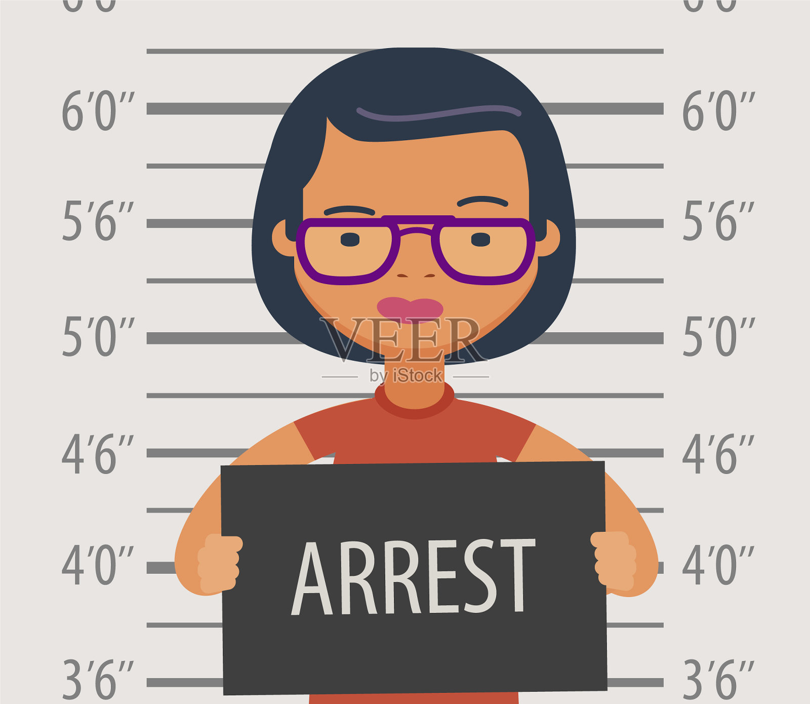 在派出所被拘留或逮捕插画图片素材