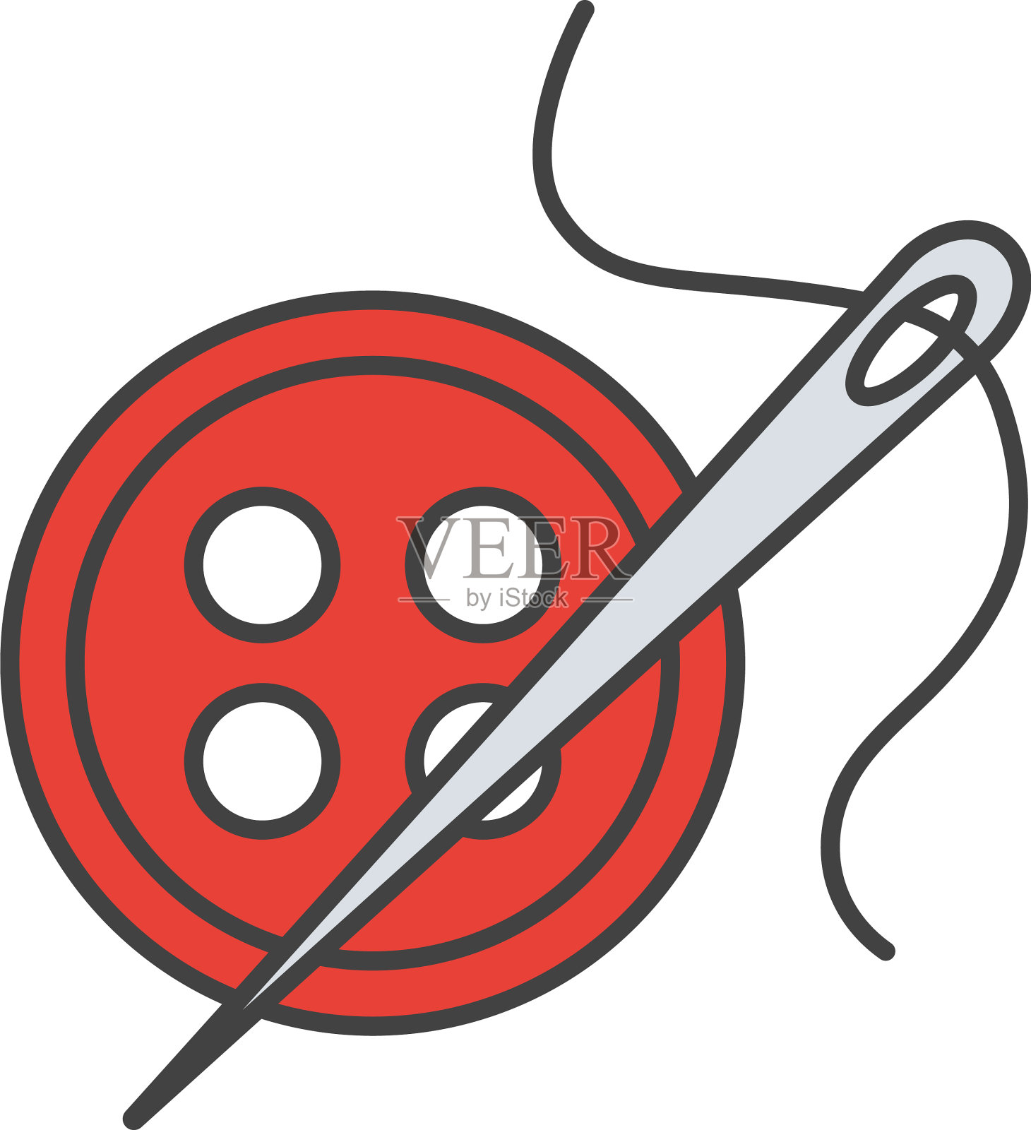 缝纫纽扣和针与线颜色图标设计元素图片