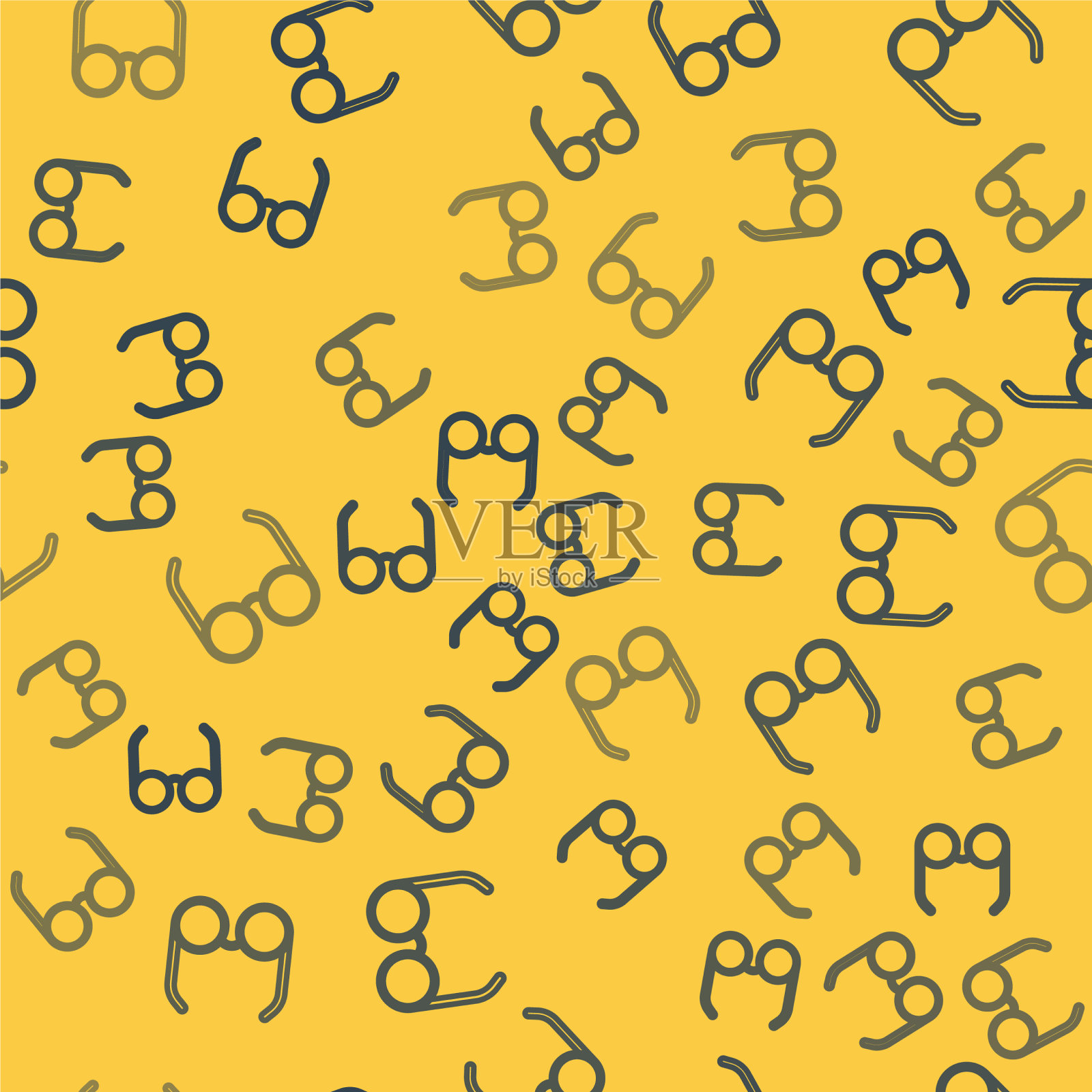 蓝线眼镜图标隔离无缝图案插画图片素材