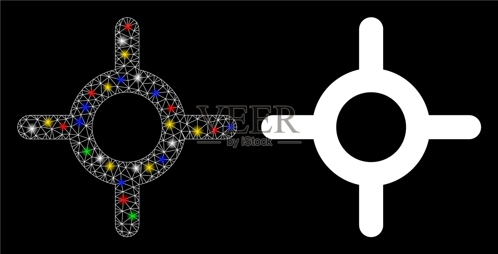 耀斑网网络轮盘图标耀斑插画图片素材