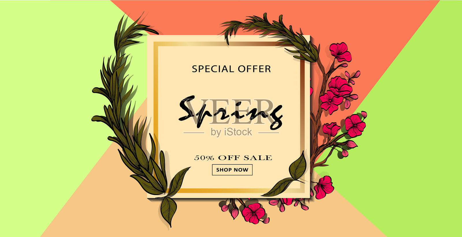 横幅销售凭单折扣插画图片素材