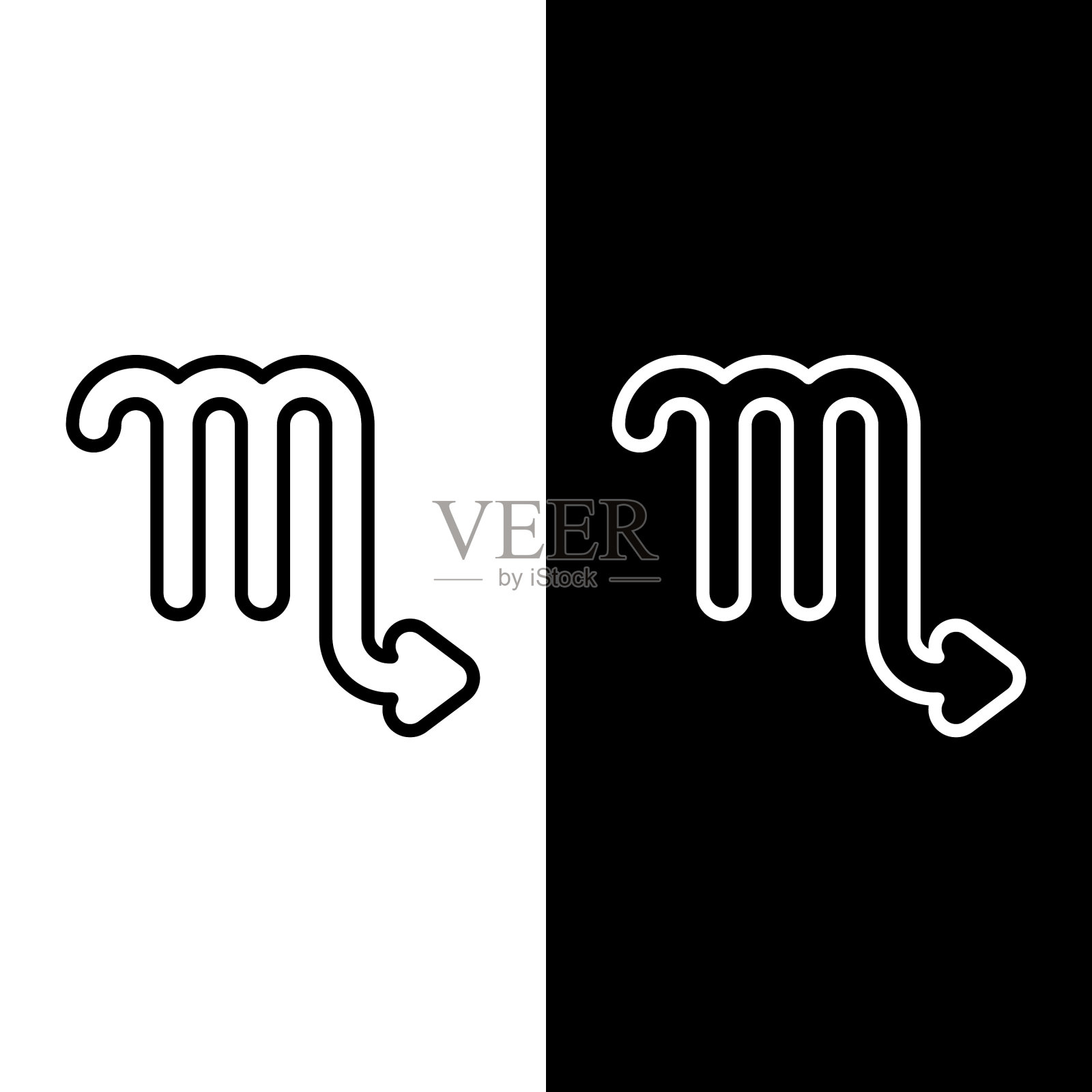 设定线天蝎座星座图标孤立上图标素材