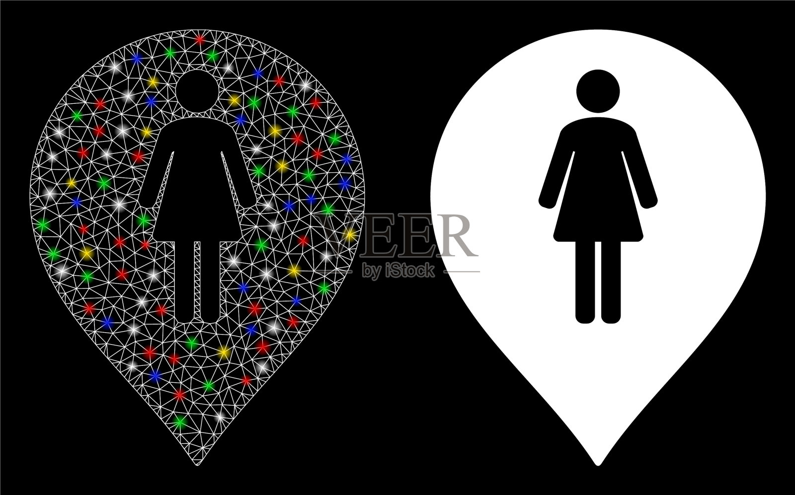 照明网网女厕的标志用插画图片素材