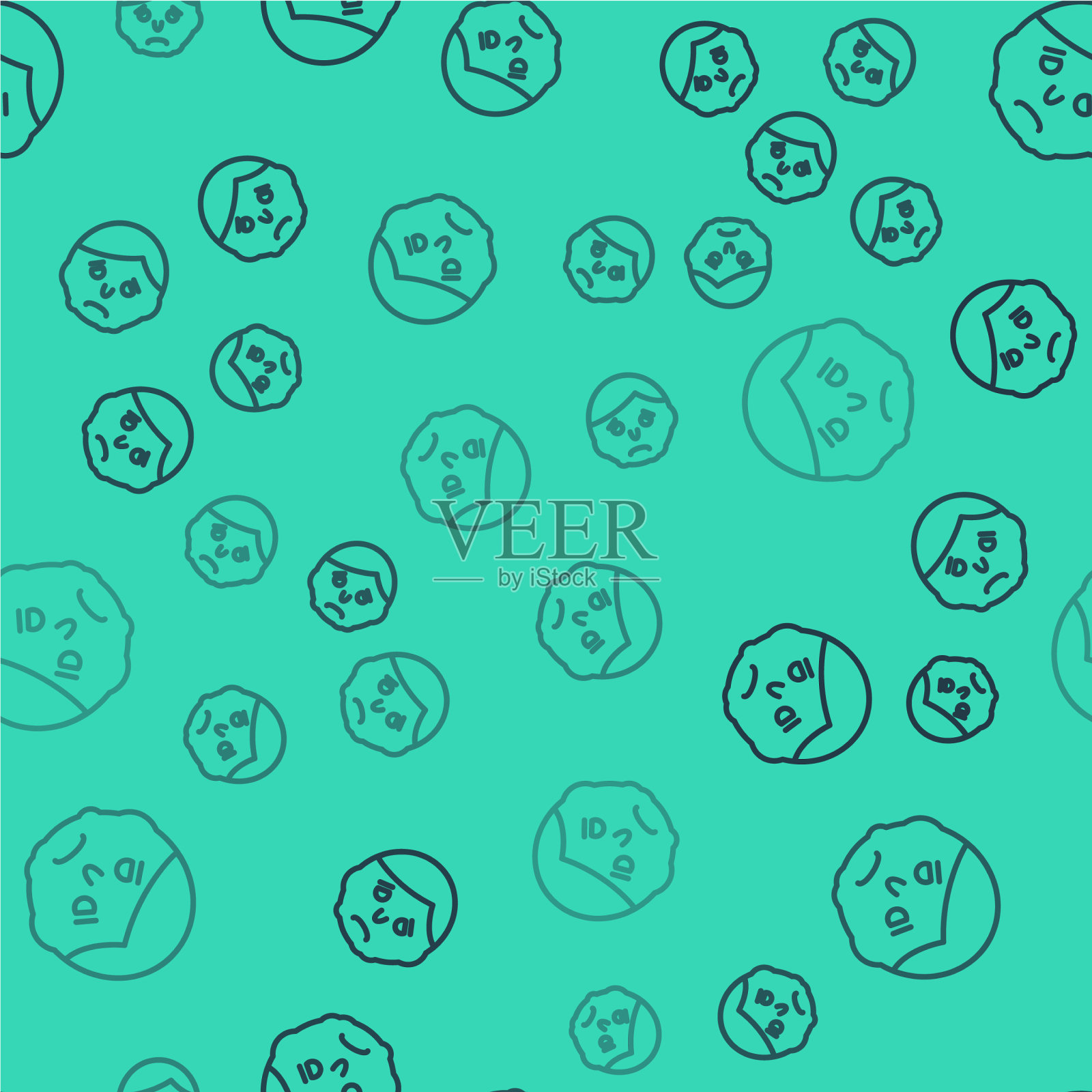 炎症黑线在面部图标孤立插画图片素材