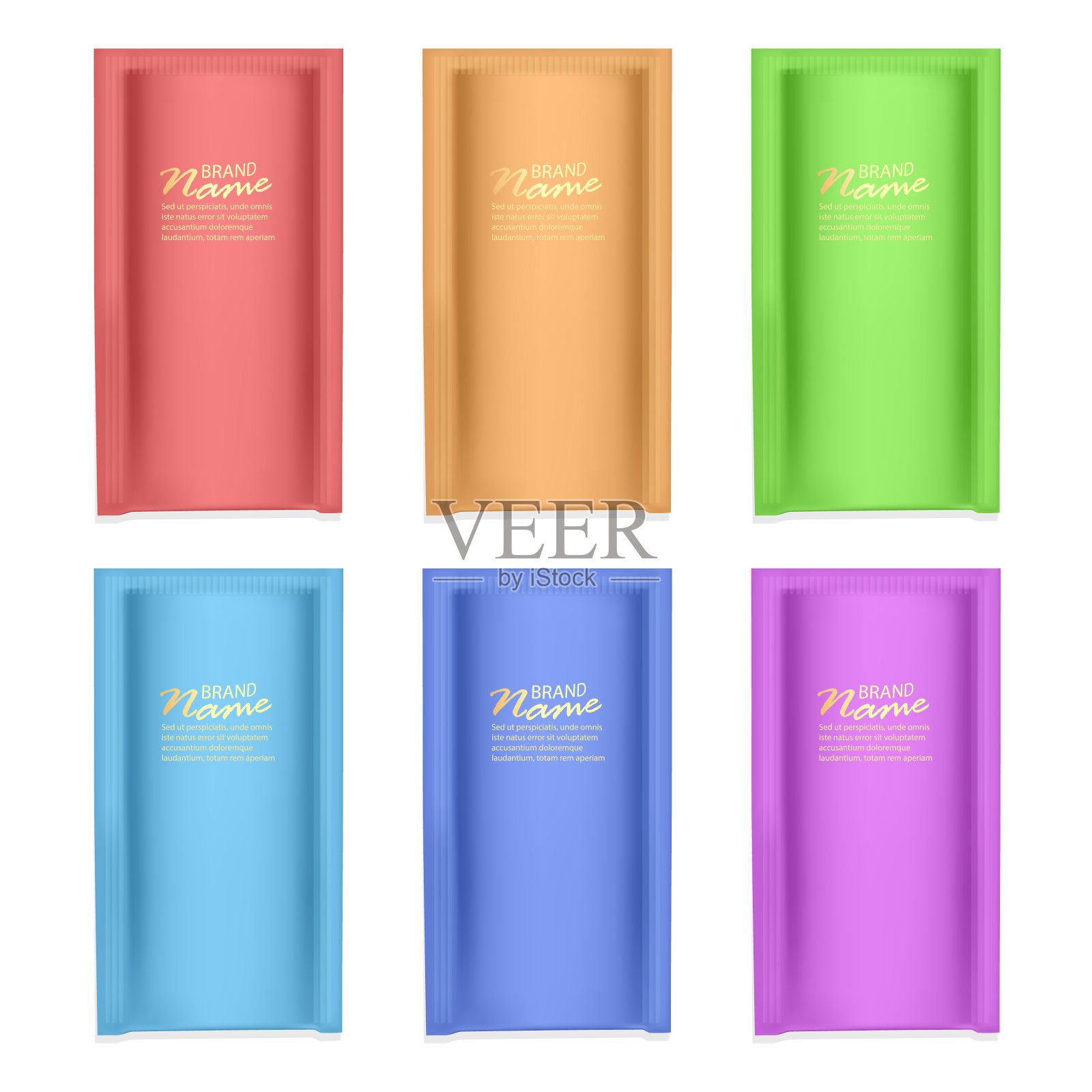 设置包装鲜艳的颜色模拟插画图片素材