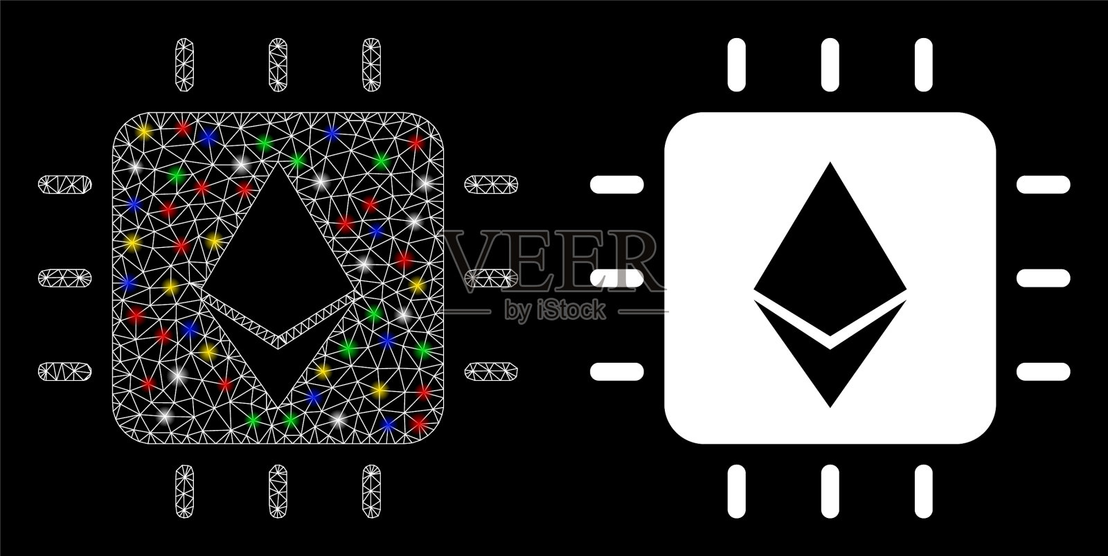 Flare mesh 2d以太坊晶片图标插画图片素材