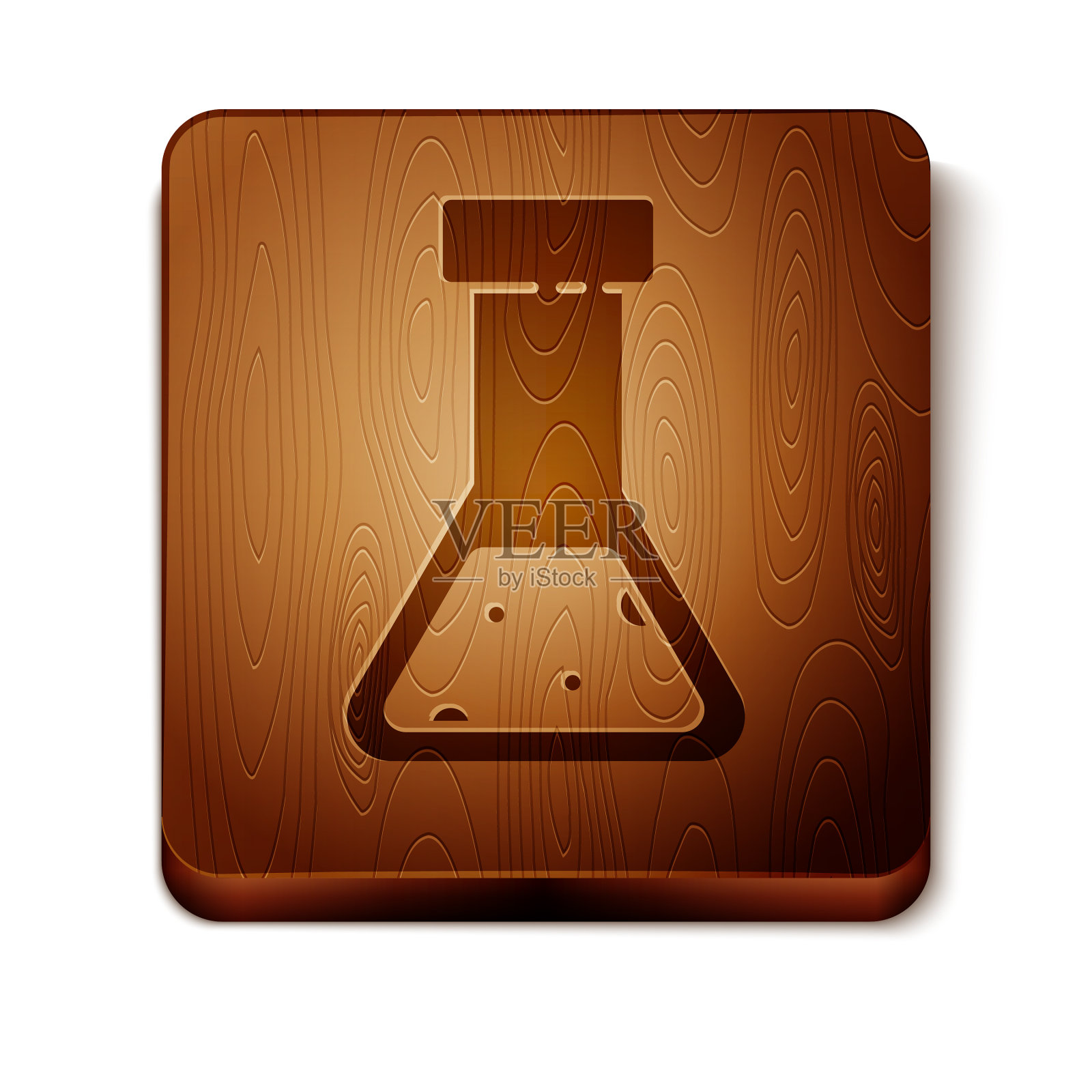 棕色试管和烧瓶化学实验室试验图标素材