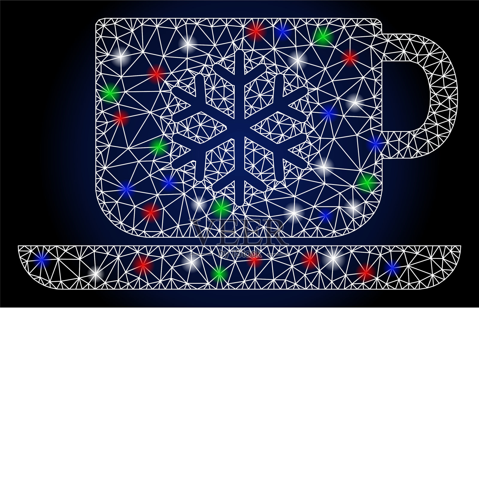 闪光网带闪光点的冰咖啡网插画图片素材