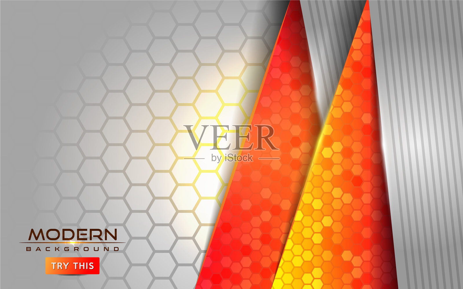 现代白色和橙色技术抽象背景插画图片素材