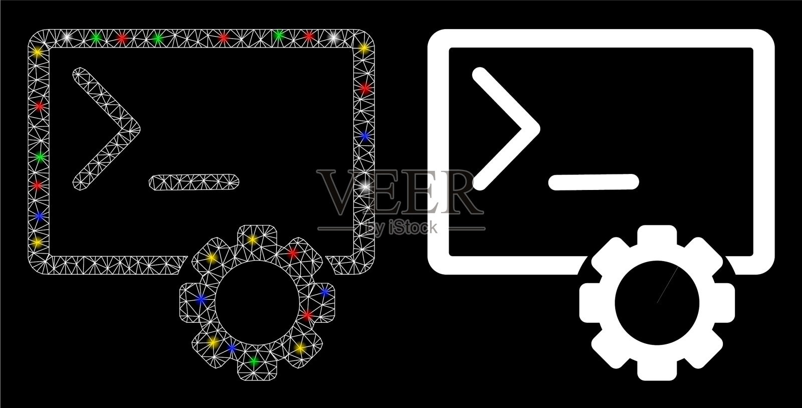 耀斑网格2d控制台管理图标插画图片素材