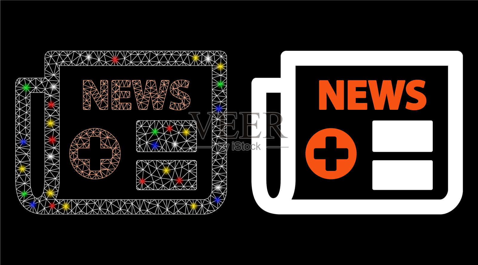 有光泽的网胴体医学报纸图标插画图片素材