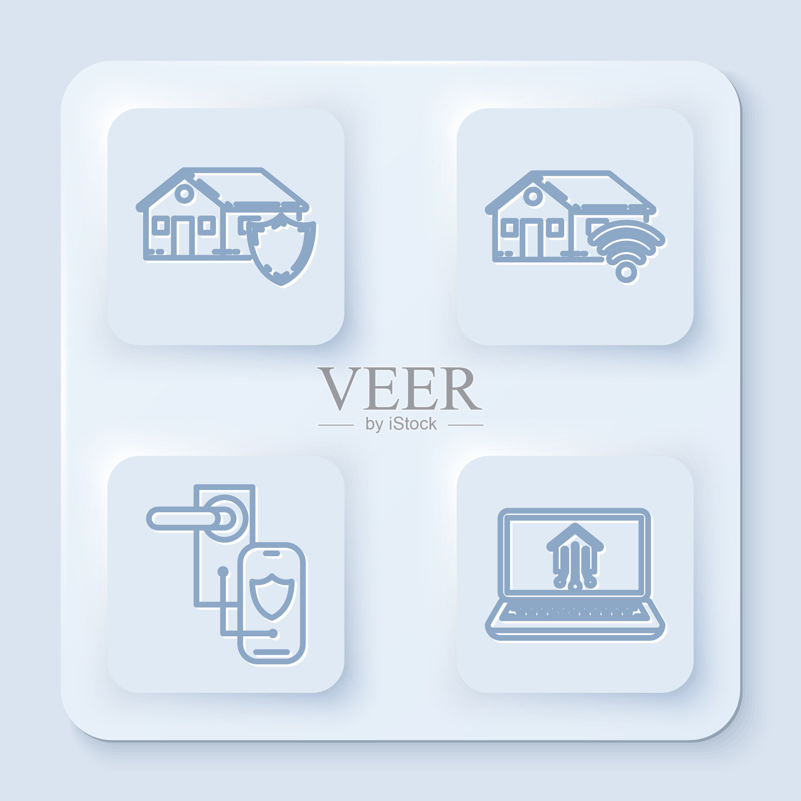 设线屋下保护智能家居用图标素材