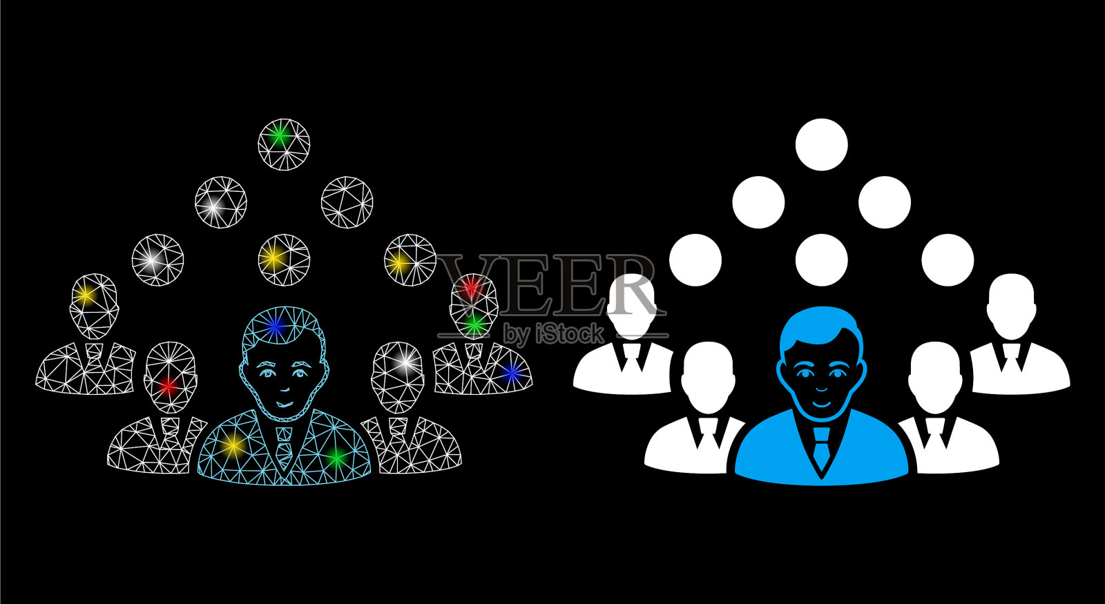 耀斑网格2d员工团队图标耀斑点插画图片素材