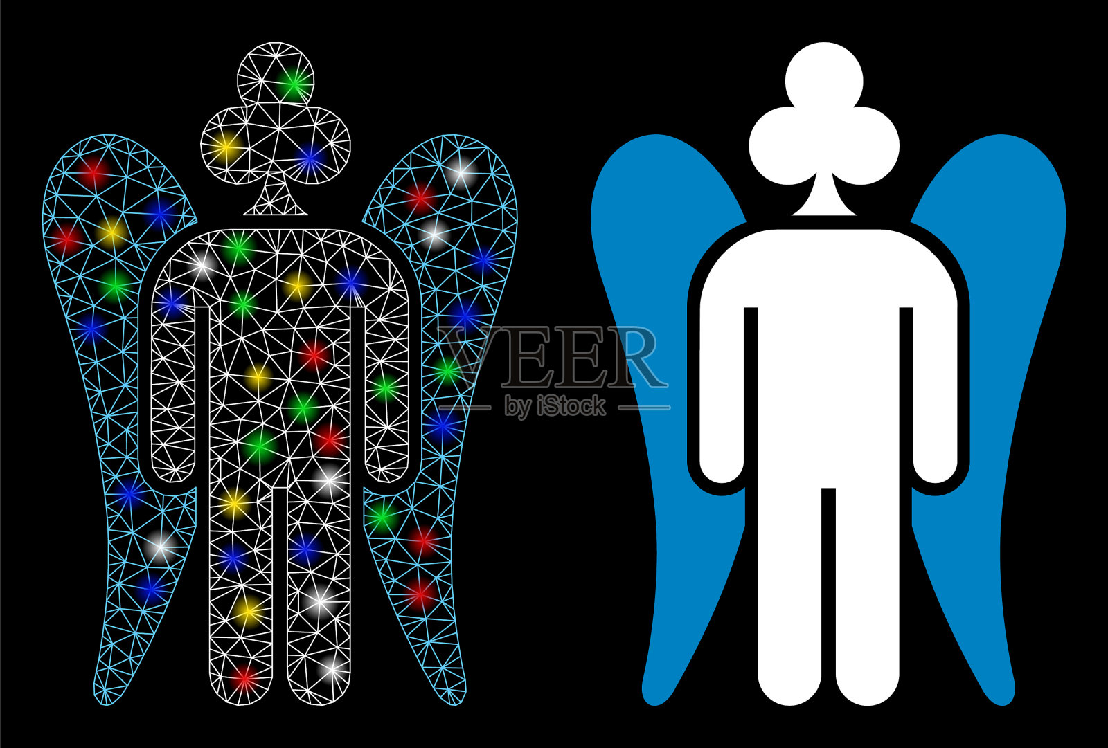 耀斑网赌博天使图标用耀斑插画图片素材