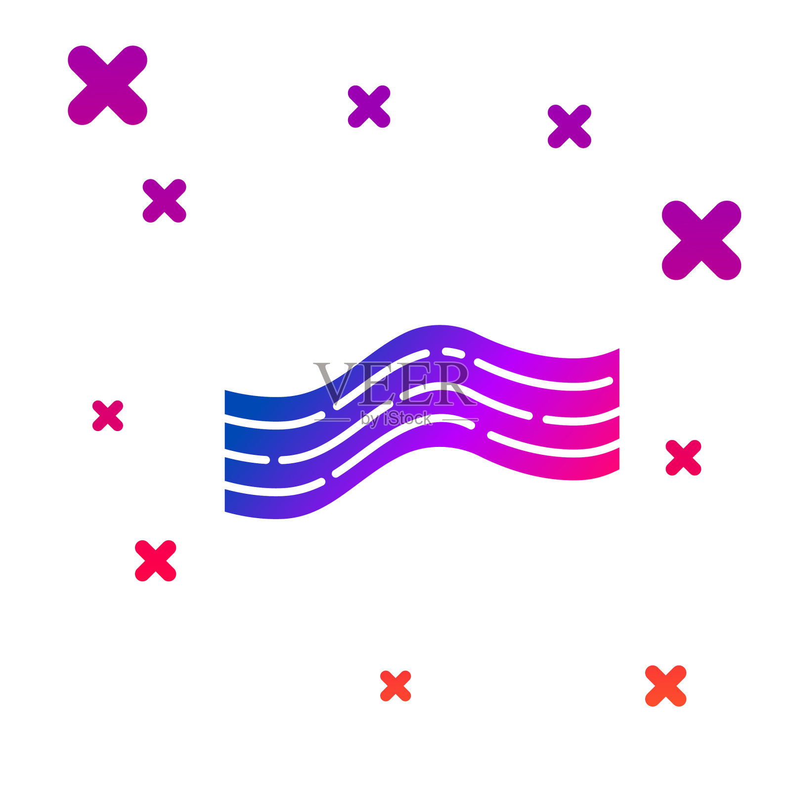 颜色培根条纹图标孤立在白色图标素材