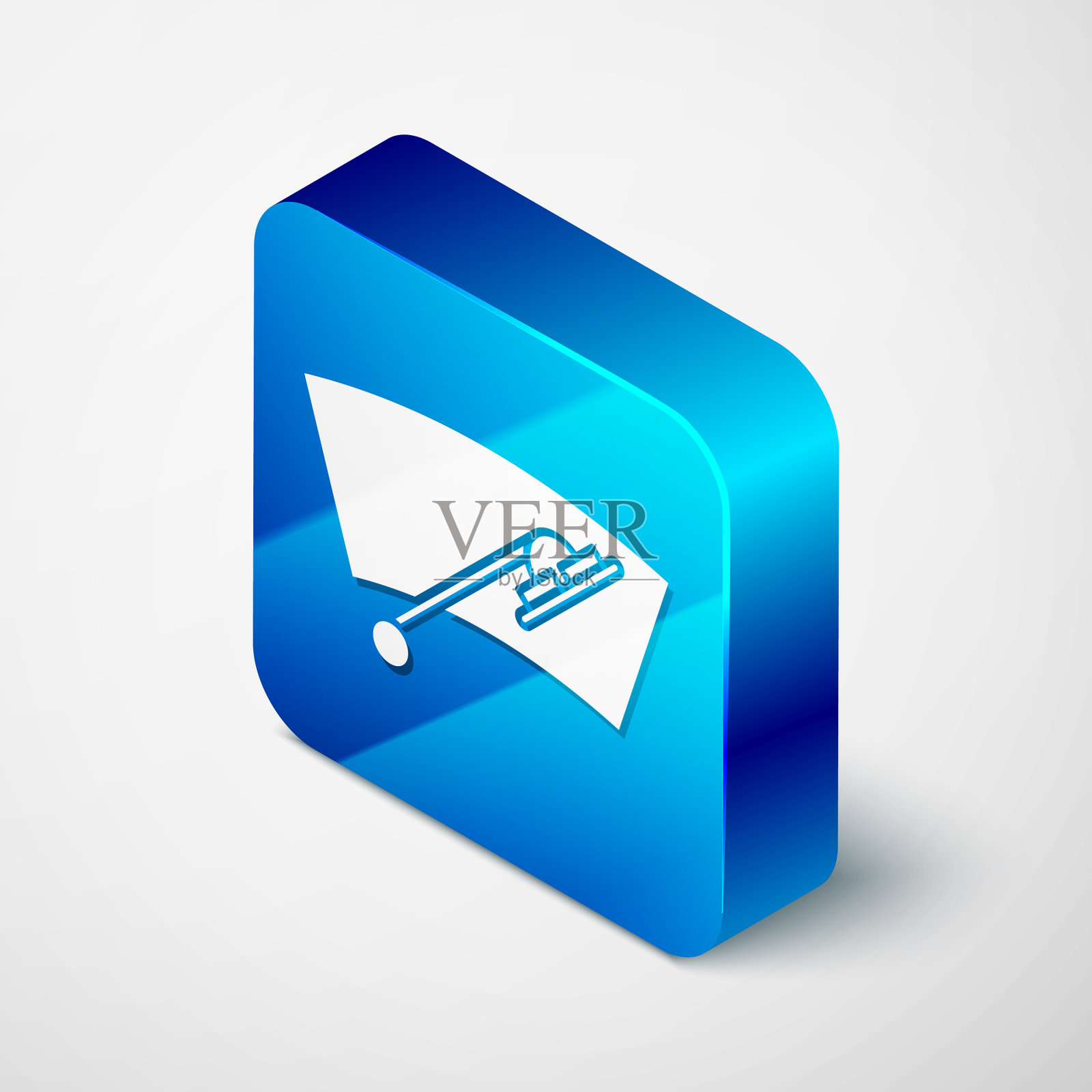 等距挡风玻璃刮水器图标孤立在白色插画图片素材