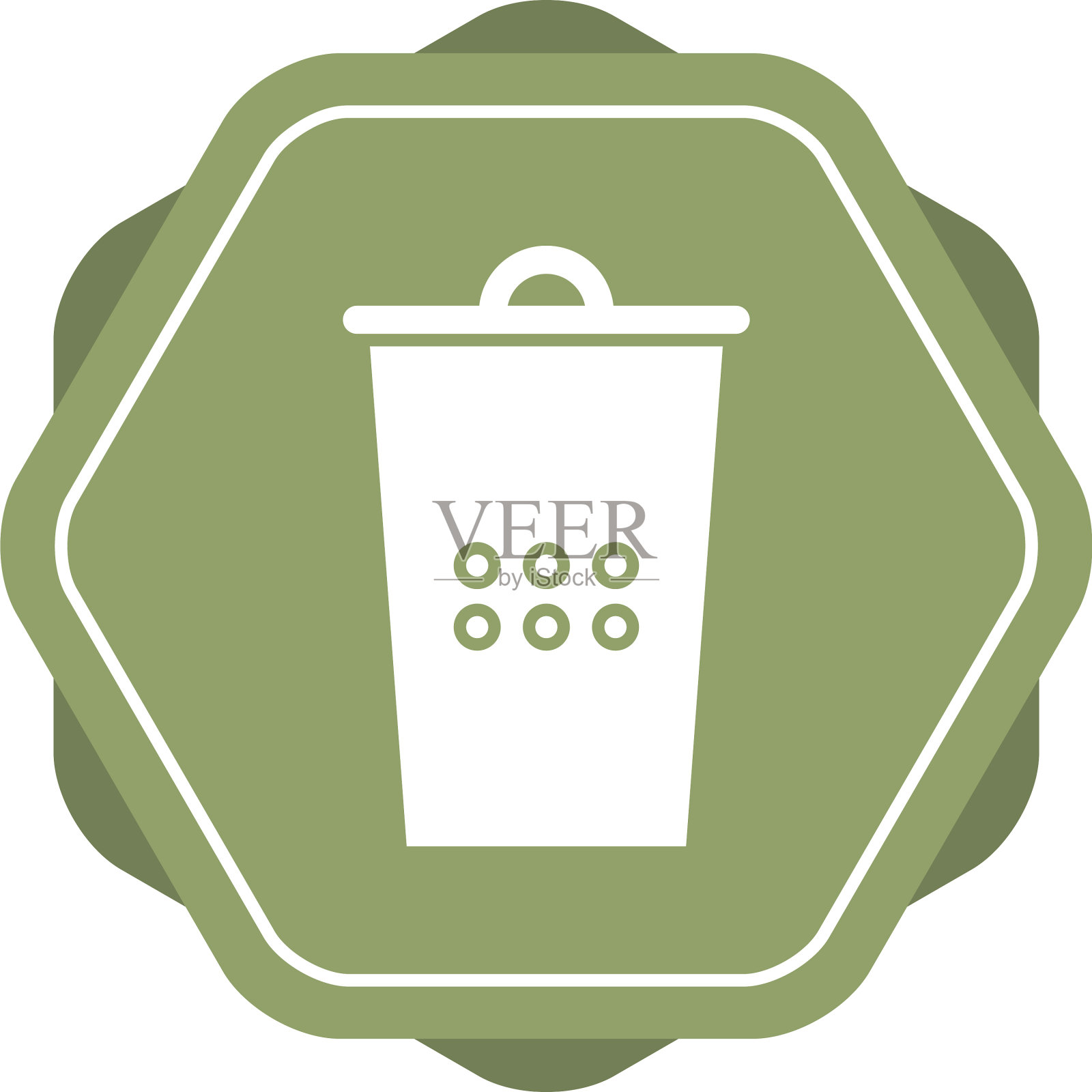 漂亮的垃圾桶字形图标插画图片素材