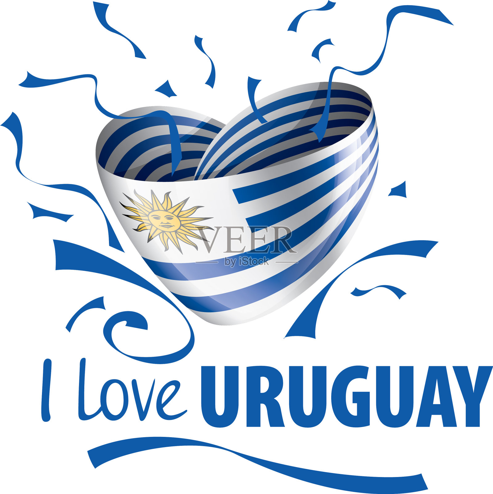 乌拉圭国旗和乌拉圭国旗插画图片素材