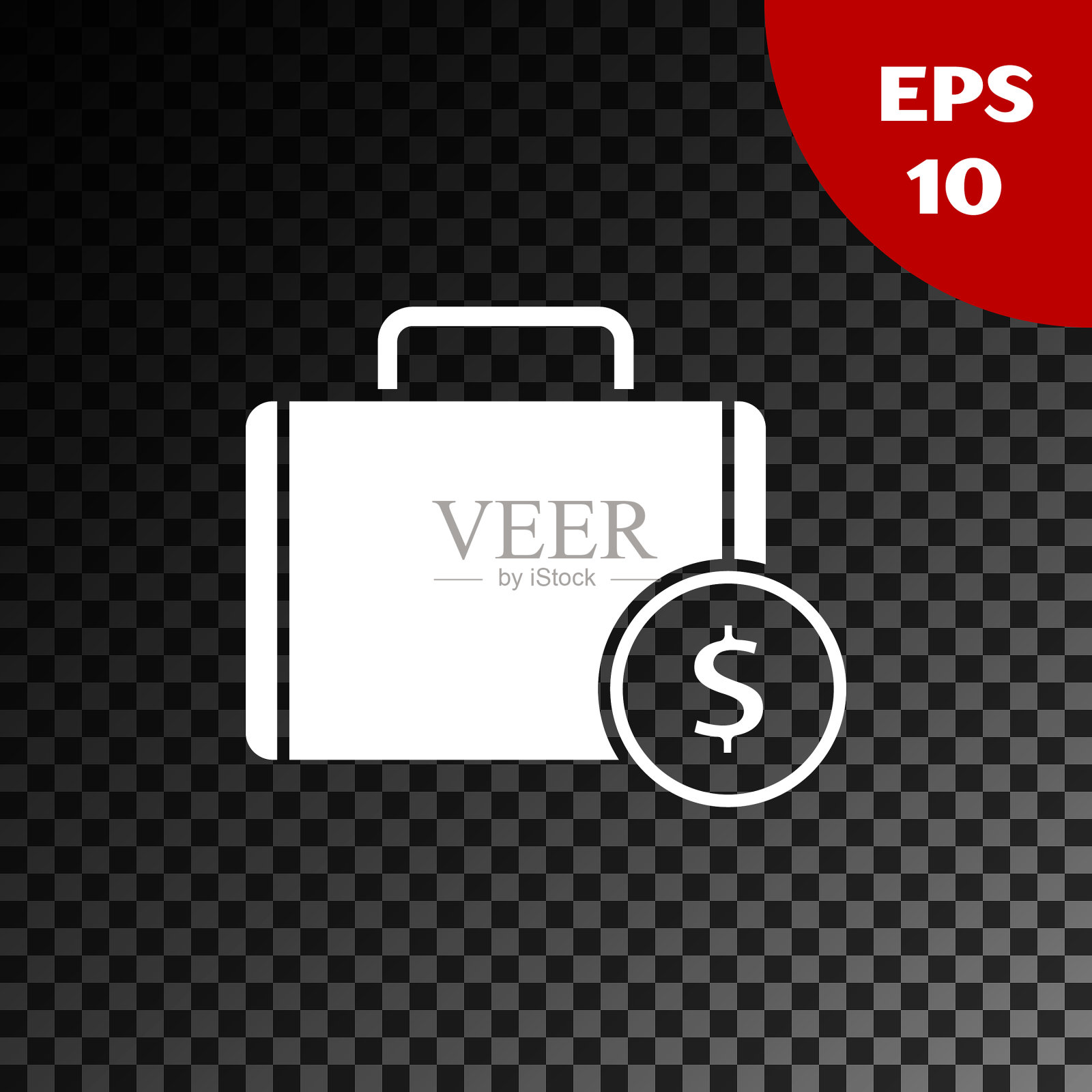 白色公文包和金钱图标孤立在一起插画图片素材