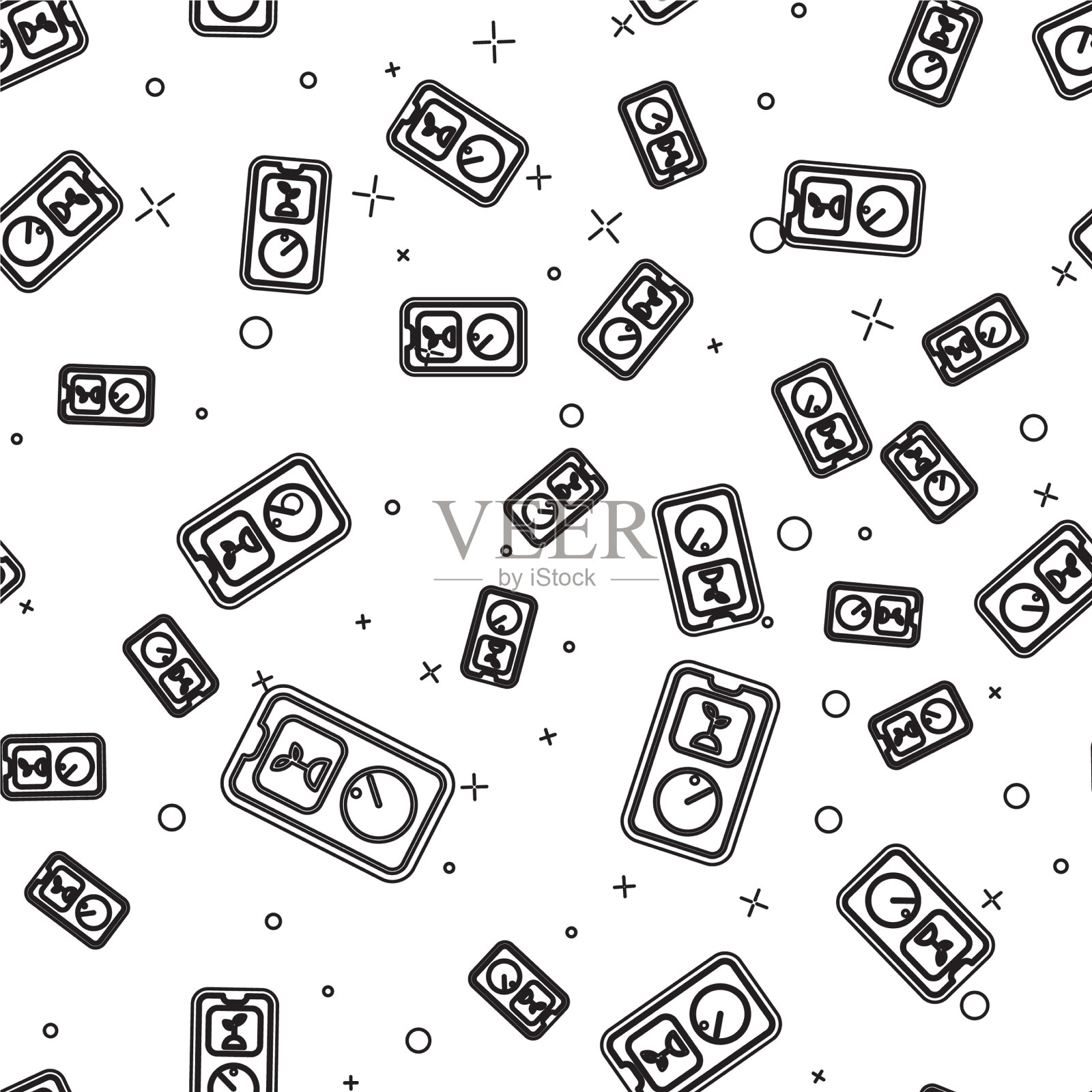 黑线智能农业定时器农场技术插画图片素材