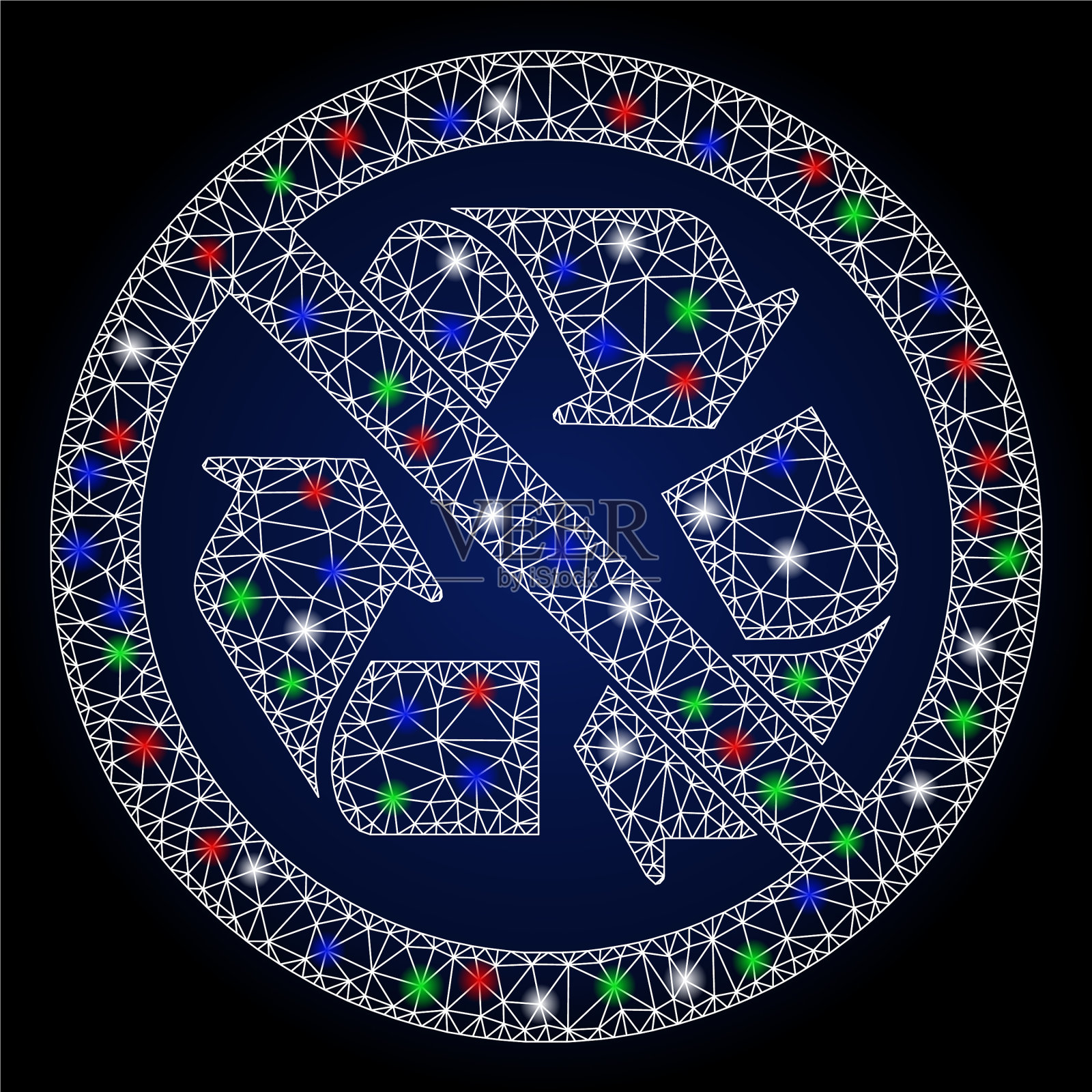 明亮的网状骨架,无重复利用和光点插画图片素材