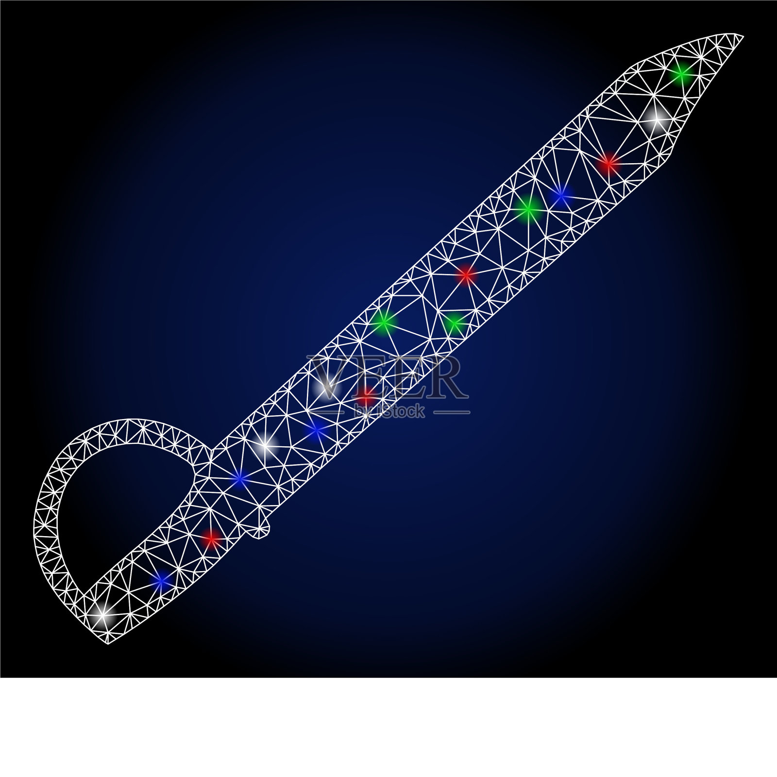 有闪光斑点的光滑网状屠体剑插画图片素材