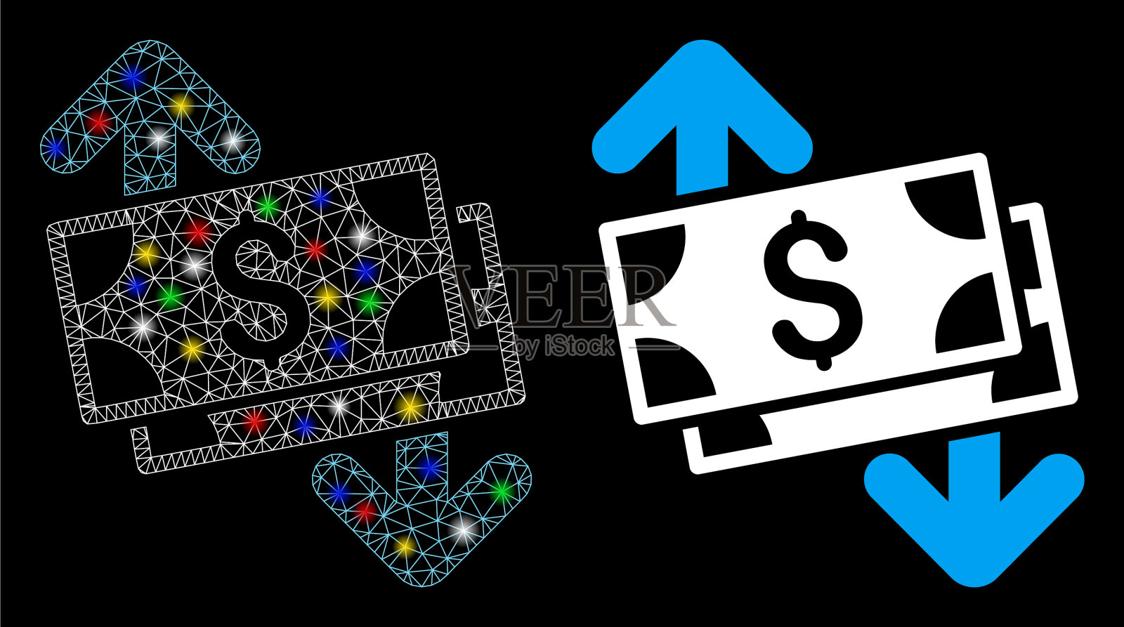 光滑的网眼网络钞票消费图标插画图片素材