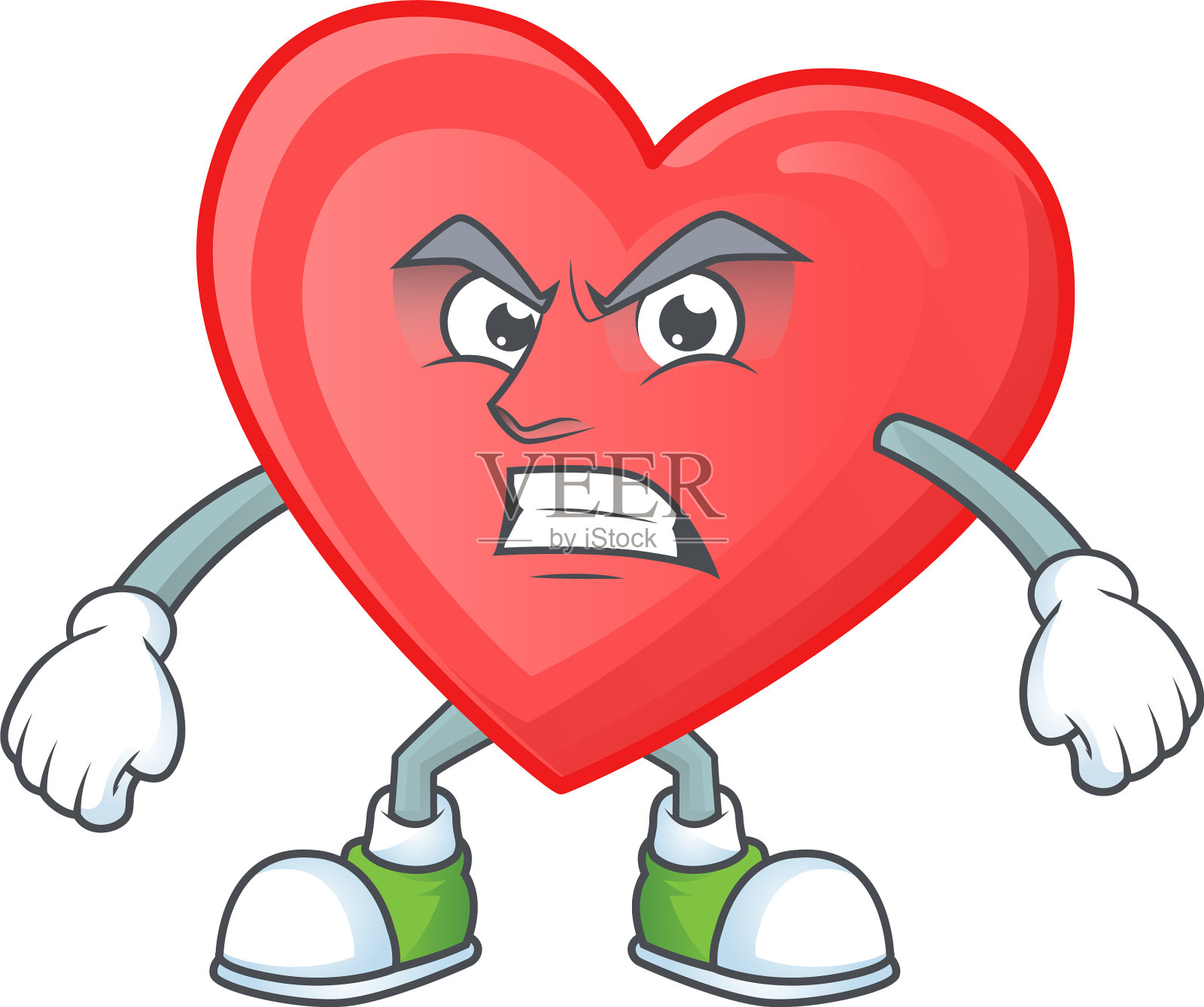 画红爱卡通人物与生气插画图片素材