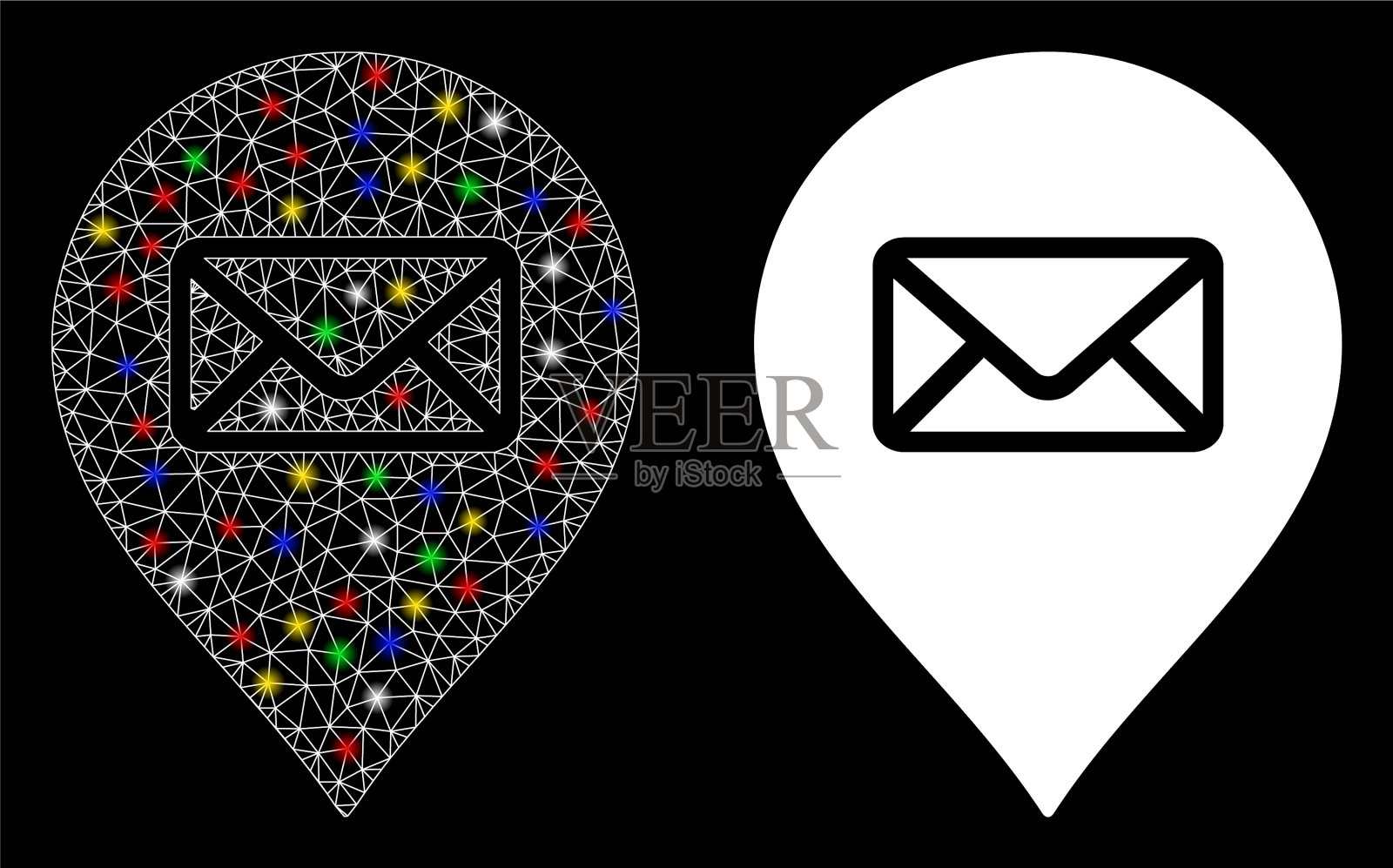 发光网线框架邮局标记图标图标素材