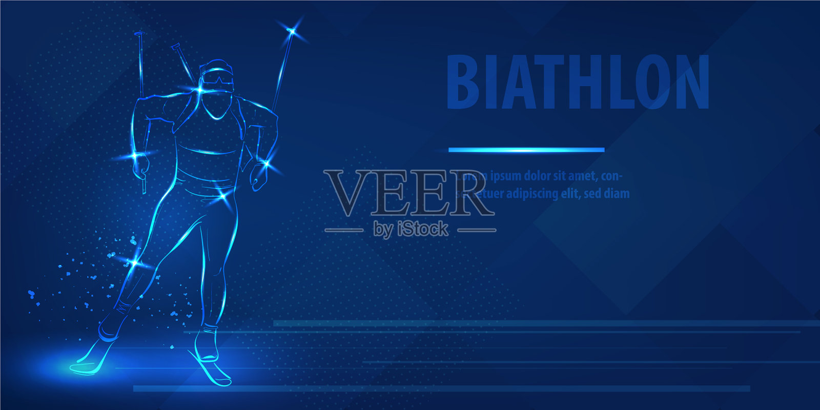 冬季两项滑雪,速度比赛,花样滑冰插画图片素材