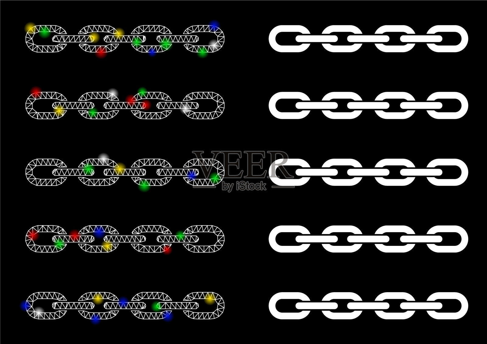 耀斑网格2d区块链列表图标耀斑插画图片素材