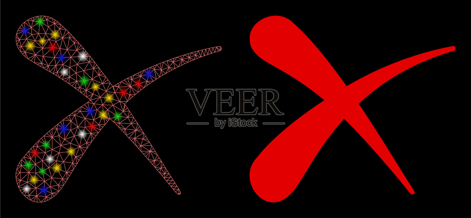 闪光网线框擦除带有闪光点的图标插画图片素材