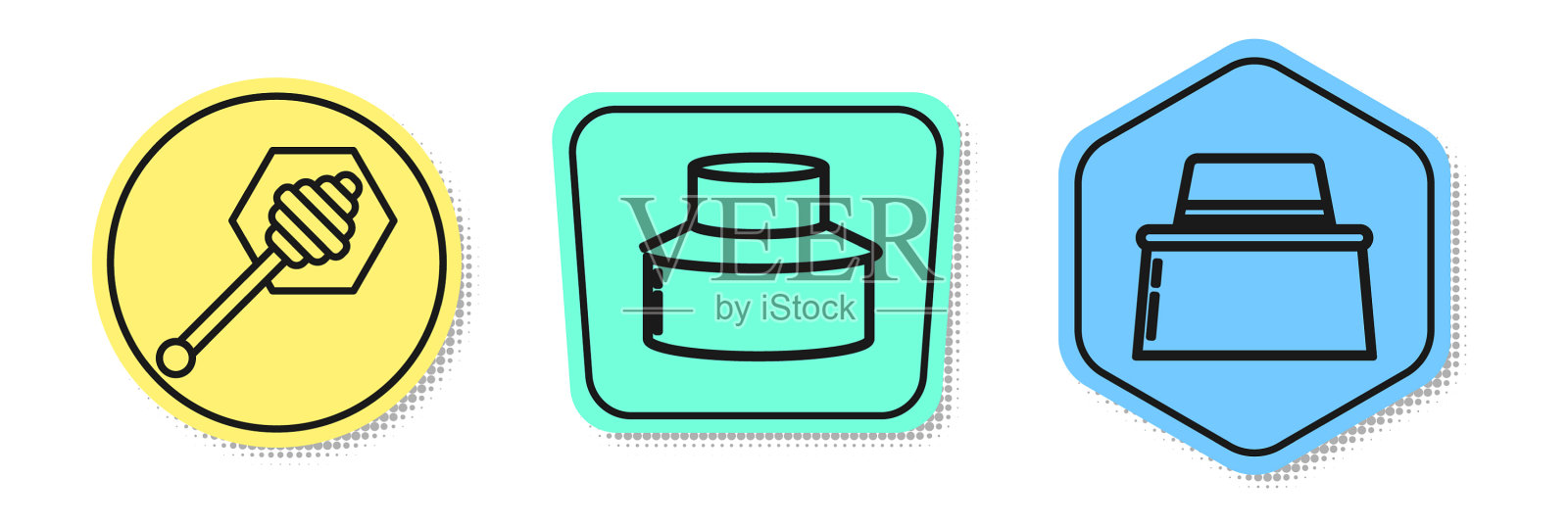 设行蜂蜜勺棍养蜂人用图标素材