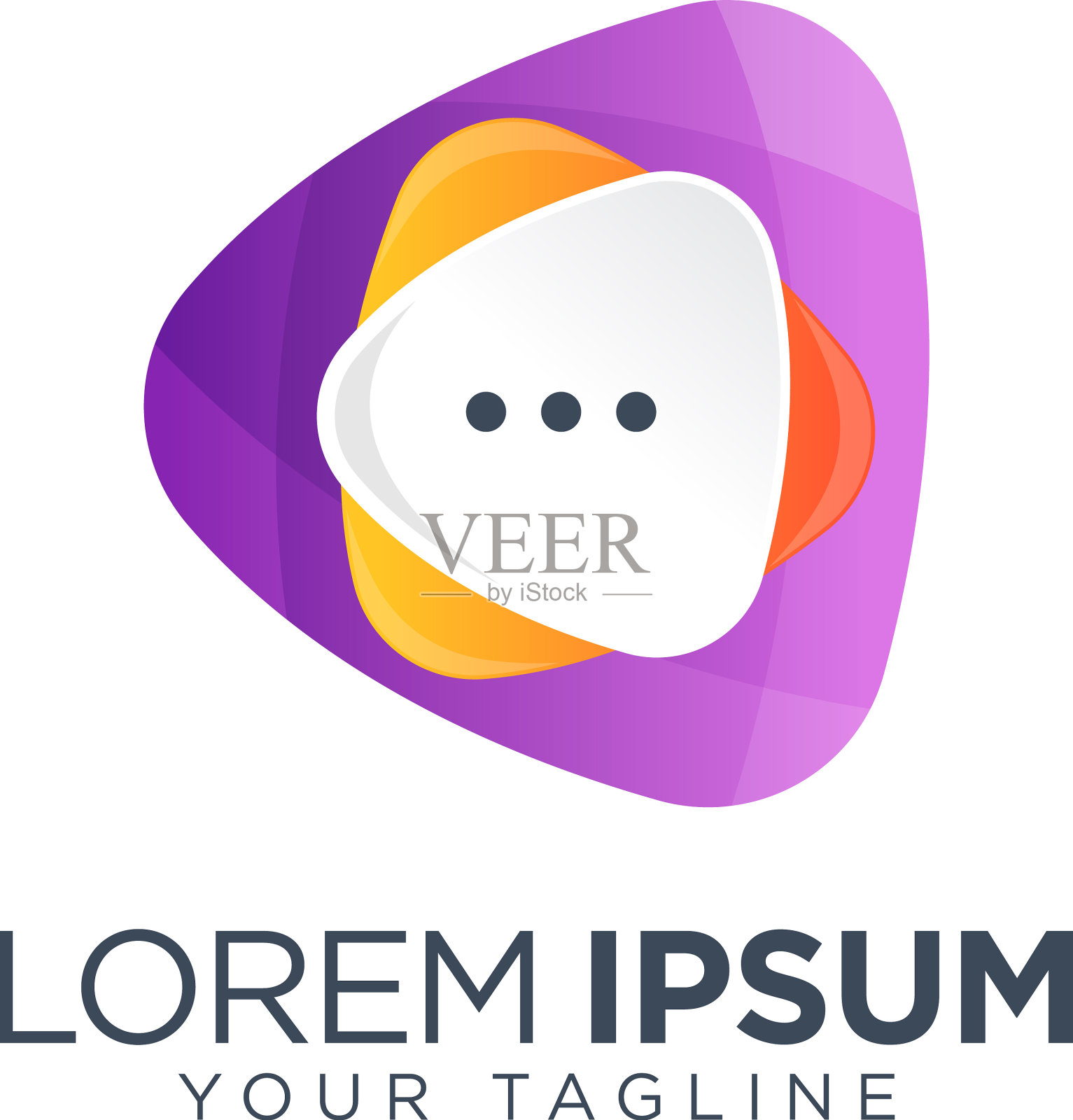 彩色气泡聊天标志设计模板插画图片素材