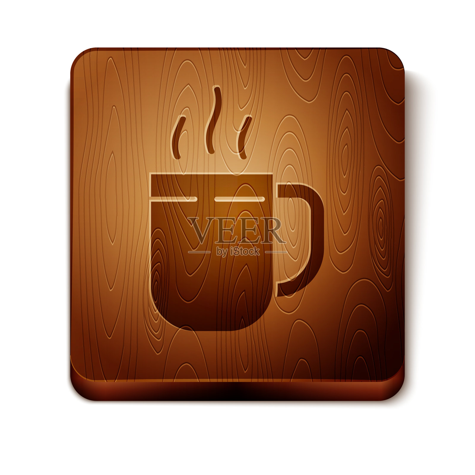 棕色咖啡杯图标孤立在白色图标素材